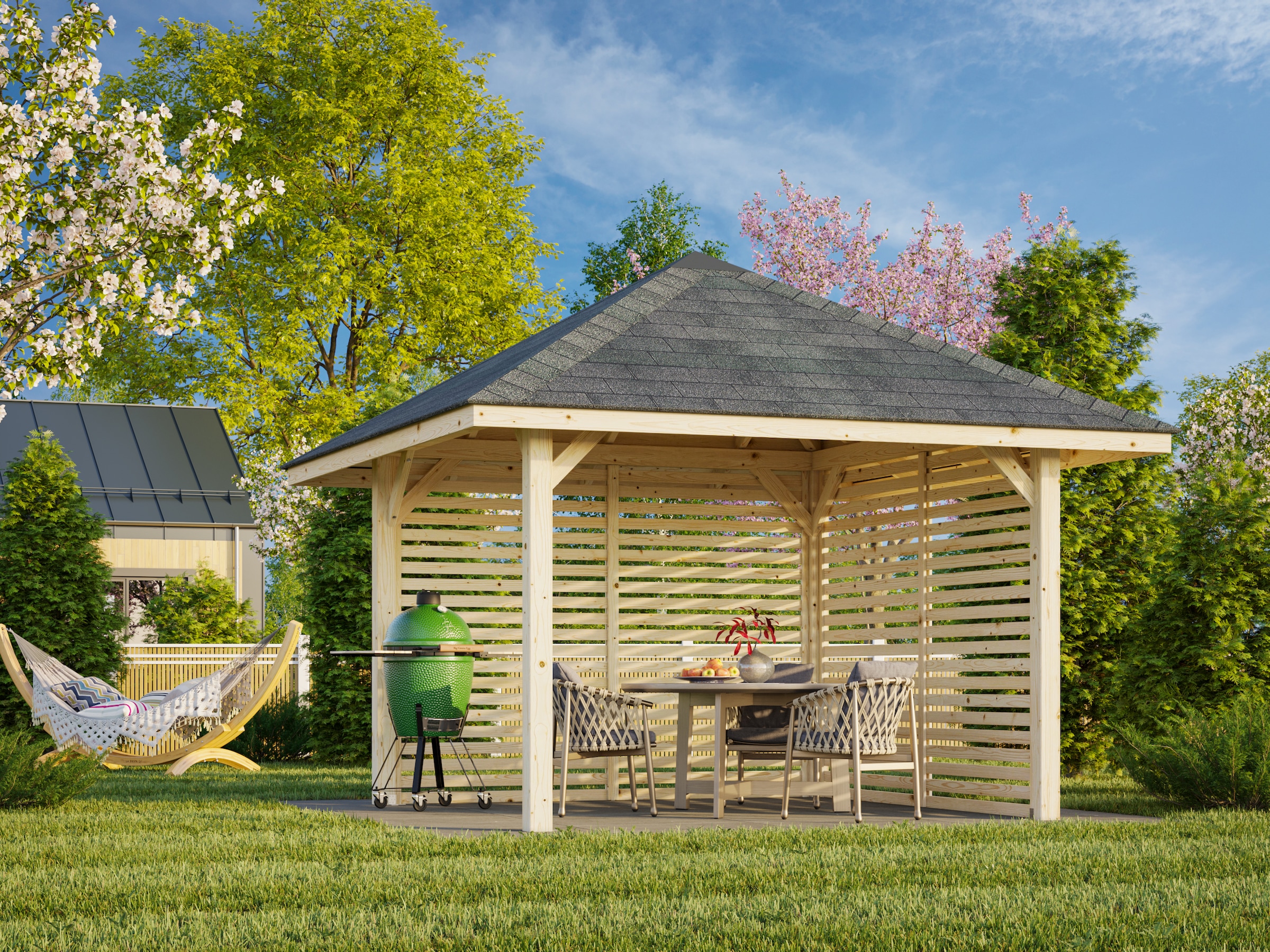 Palmako Holzpavillon »Bianca 8,3 m² Set 102« BxTxH: 384x384x319 cm
