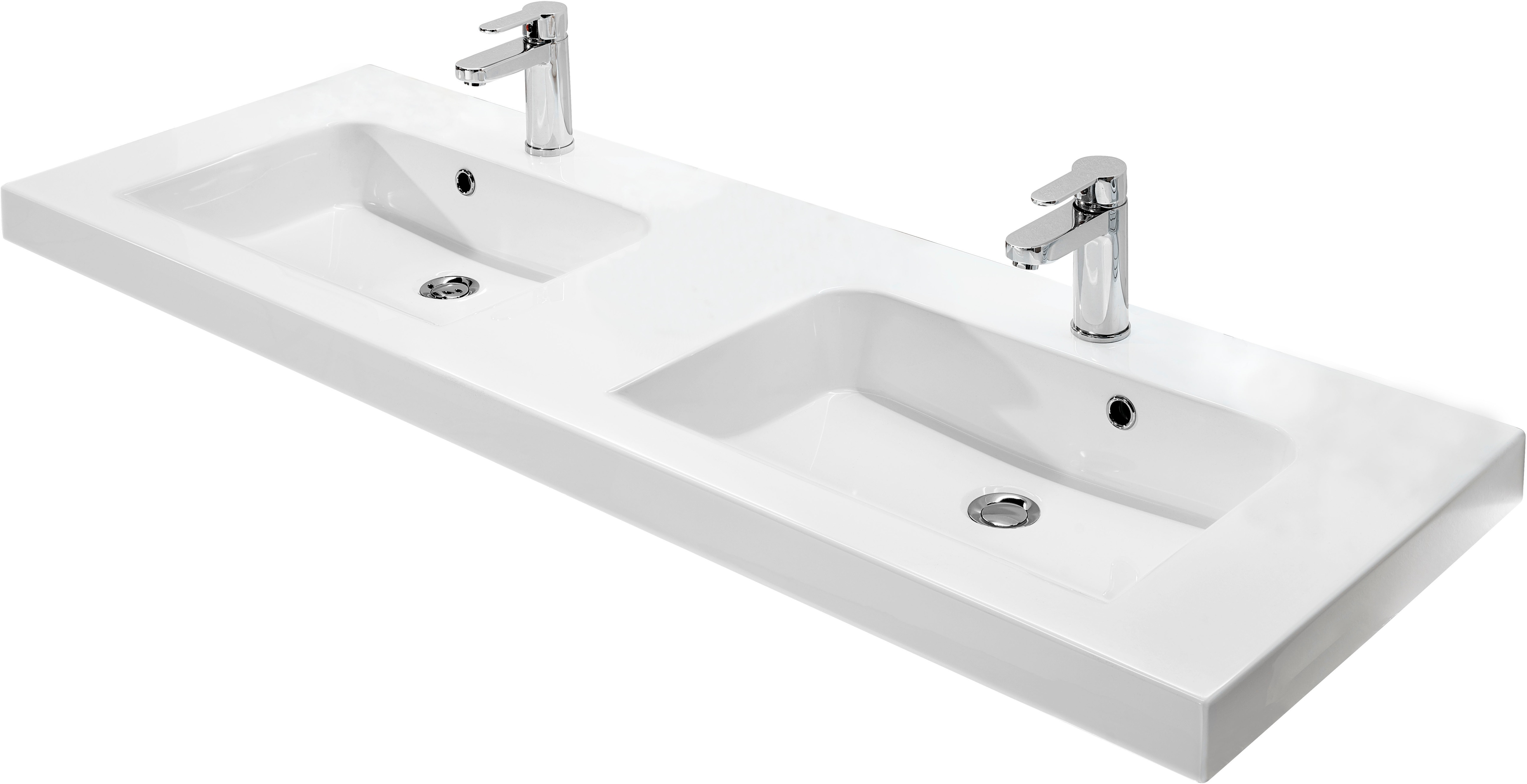 Thumbnail - Saphir Waschtisch "Serie Balto Mineralmarmor-Waschtisch mit Unterschrank, 147,8 cm breit" 2 Stk. tlg. Doppel-Waschplatz ...