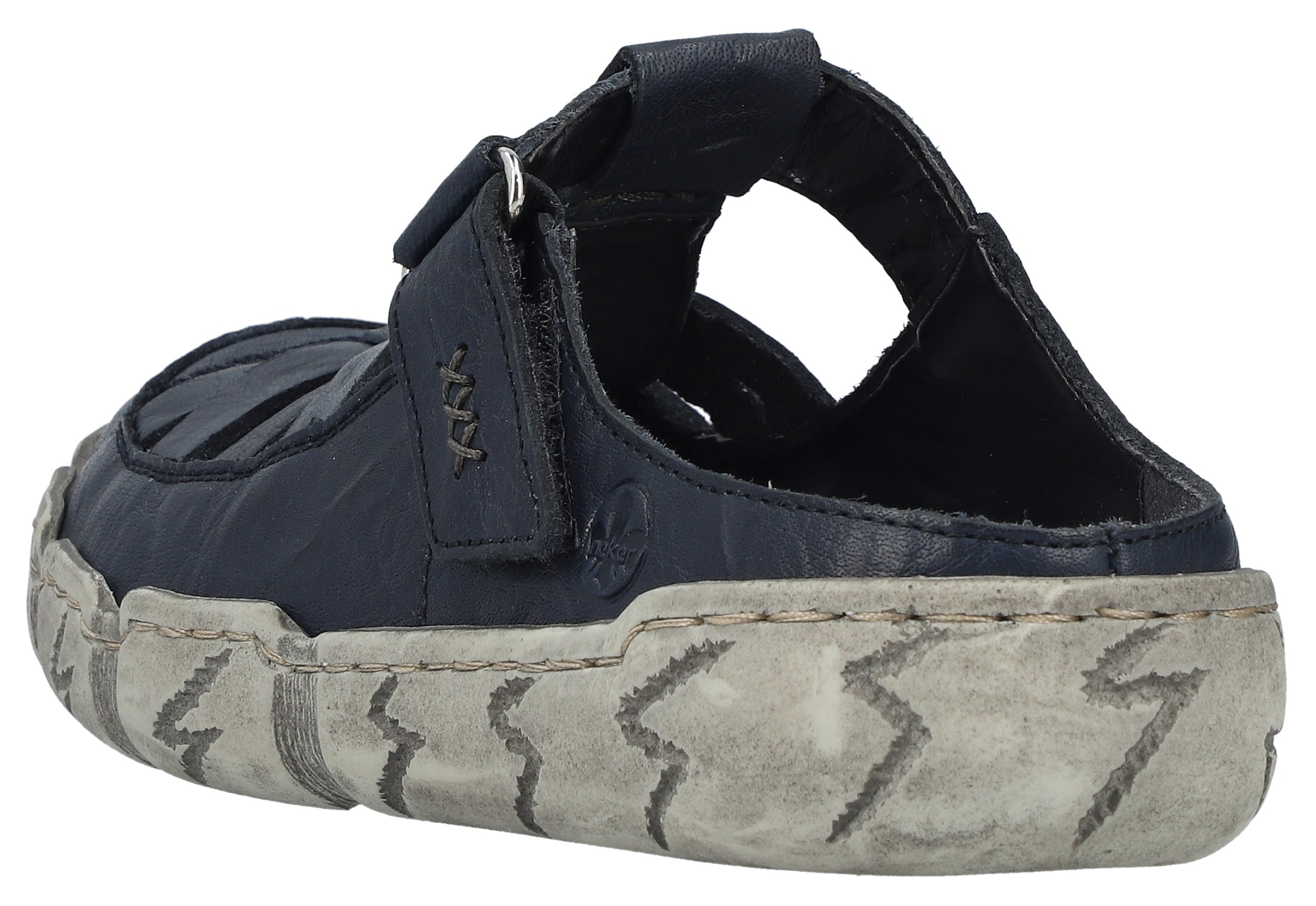 Rieker Clog  Sabot, Sommerschuh, Schlappen, Hausschuh mit Ziernähten