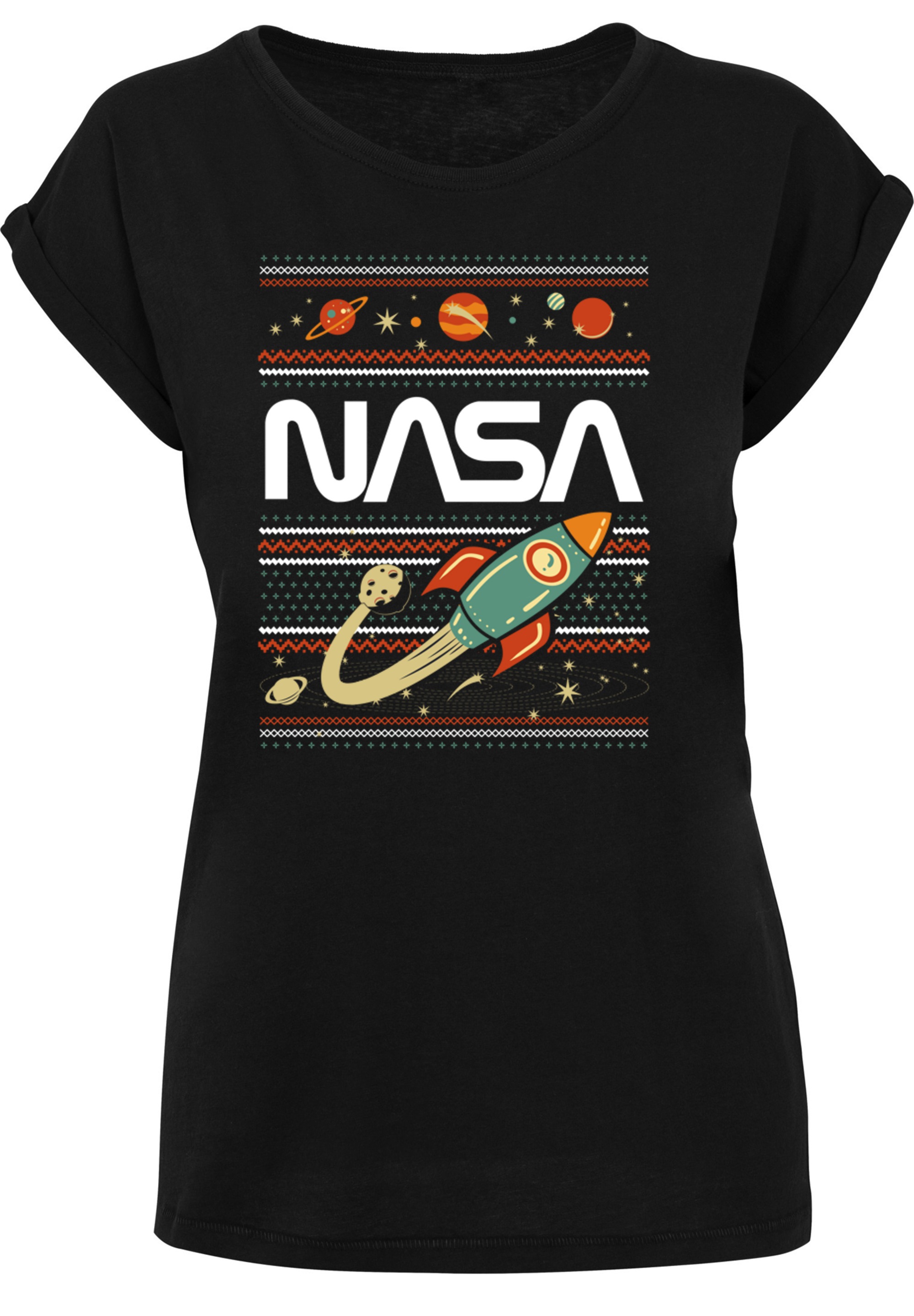 F4NT4STIC T-Shirt "Extended Shoulder T-Shirt NASA Isle", Damen,Premium Merc günstig online kaufen