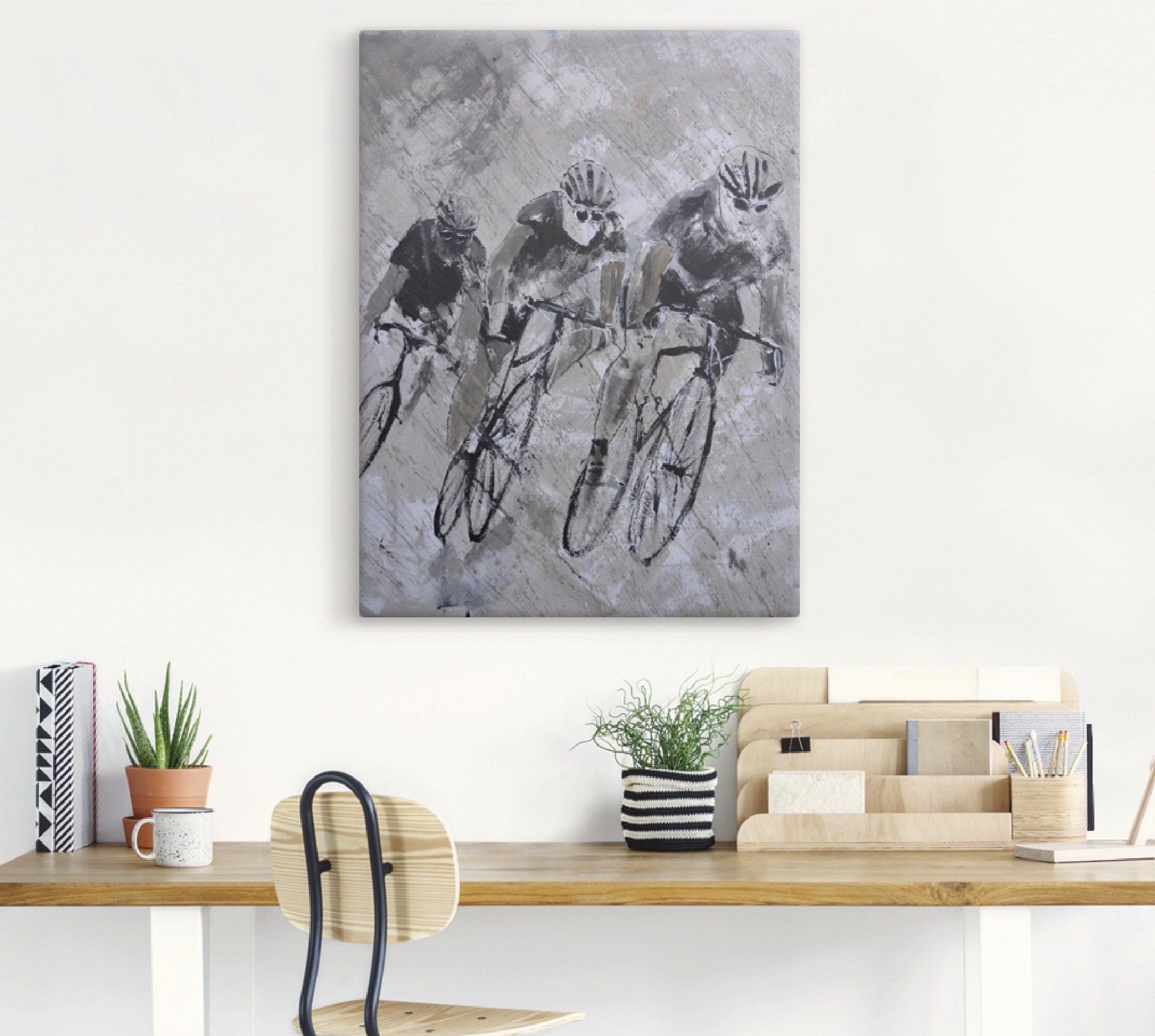 Artland Wandbild »Fahrrad fahren im Regen«, Fahrräder, (1 St.), als Alubild, Outdoorbild, Leinwandbild, Poster in verschied. Größen