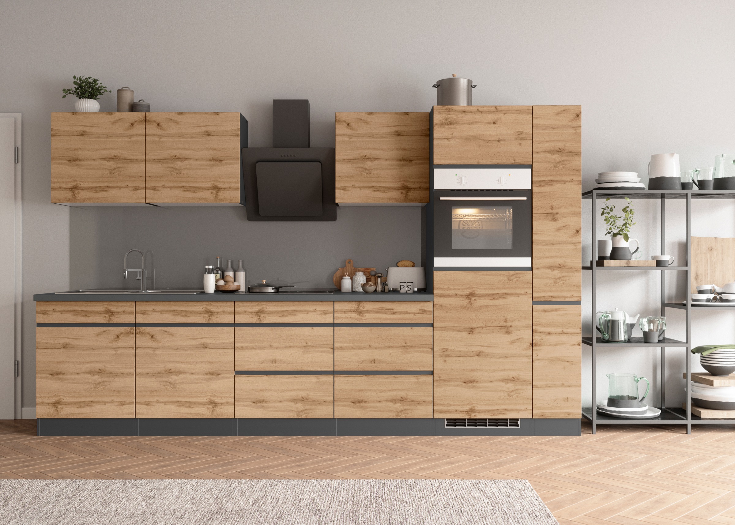 KOCHSTATION Küchenzeile »KS-Riesa«, Stellbreite 330 cm, ohne E-Geräte