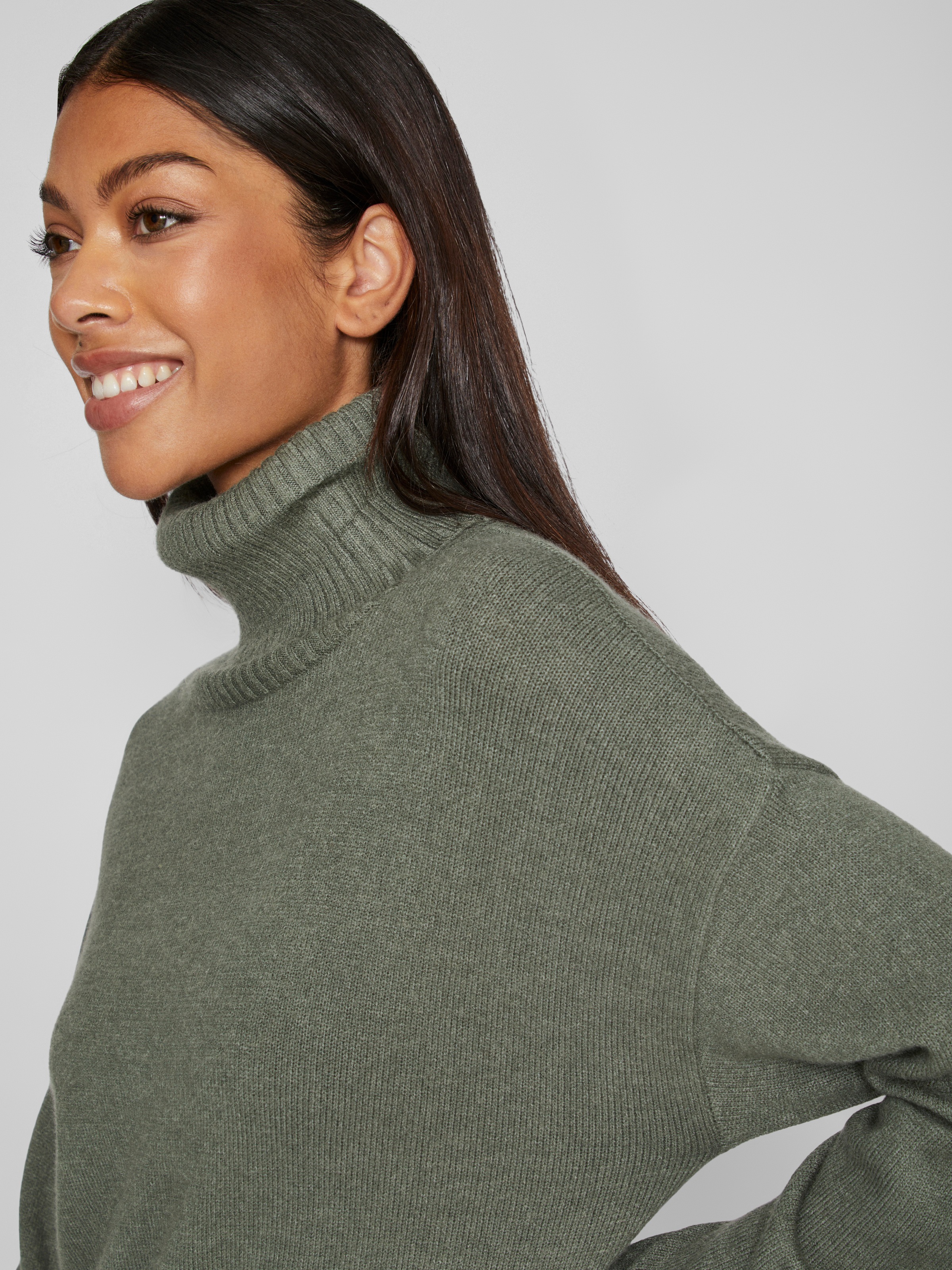 Vila Strickkleid »VIRIL ROLL NECK L/S MIDI DRESS - NOOS«