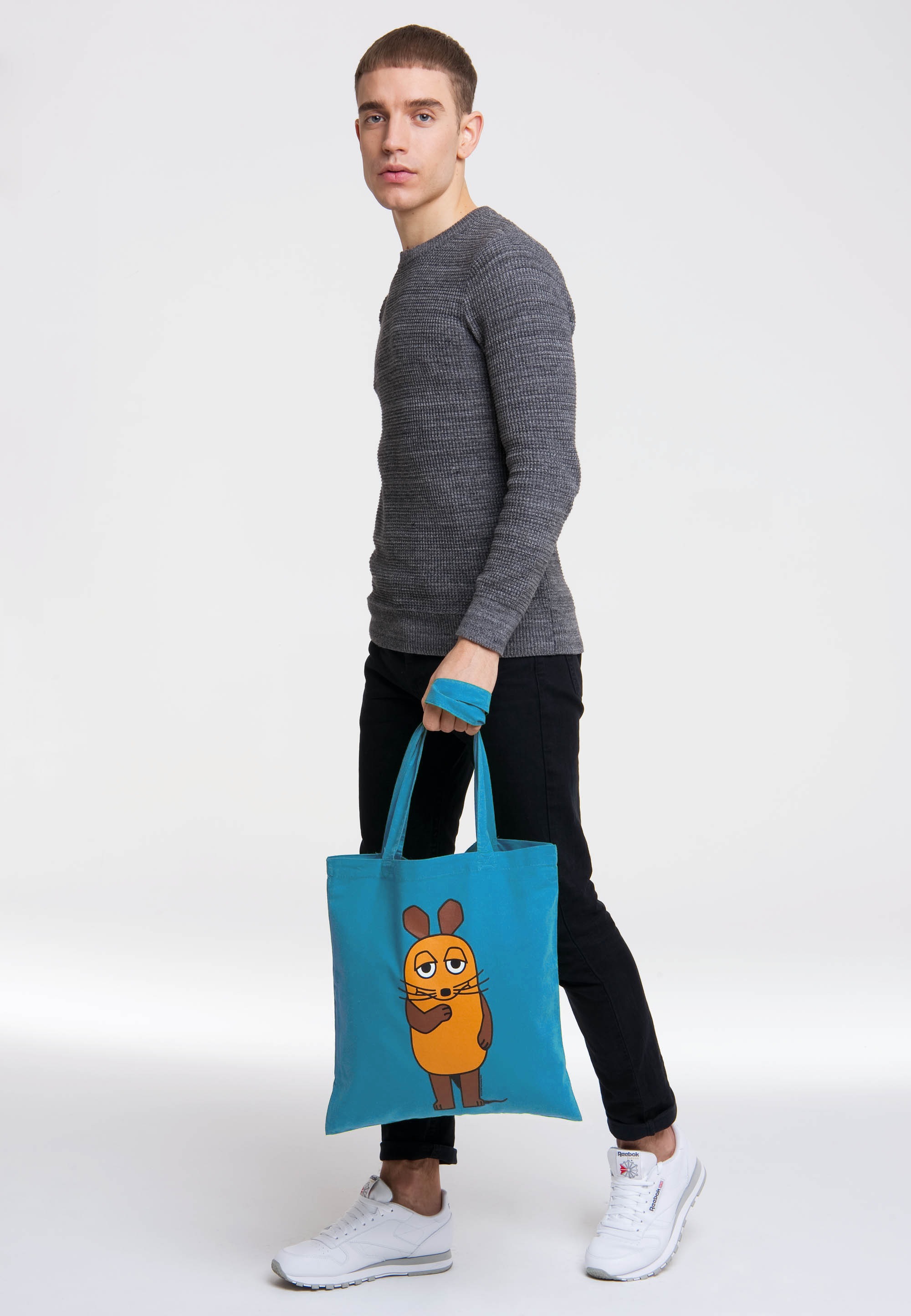 LOGOSHIRT Henkeltasche »Baumwolltasche Die Sendung mit der Maus«, mit Sendung mit der Maus-Logo