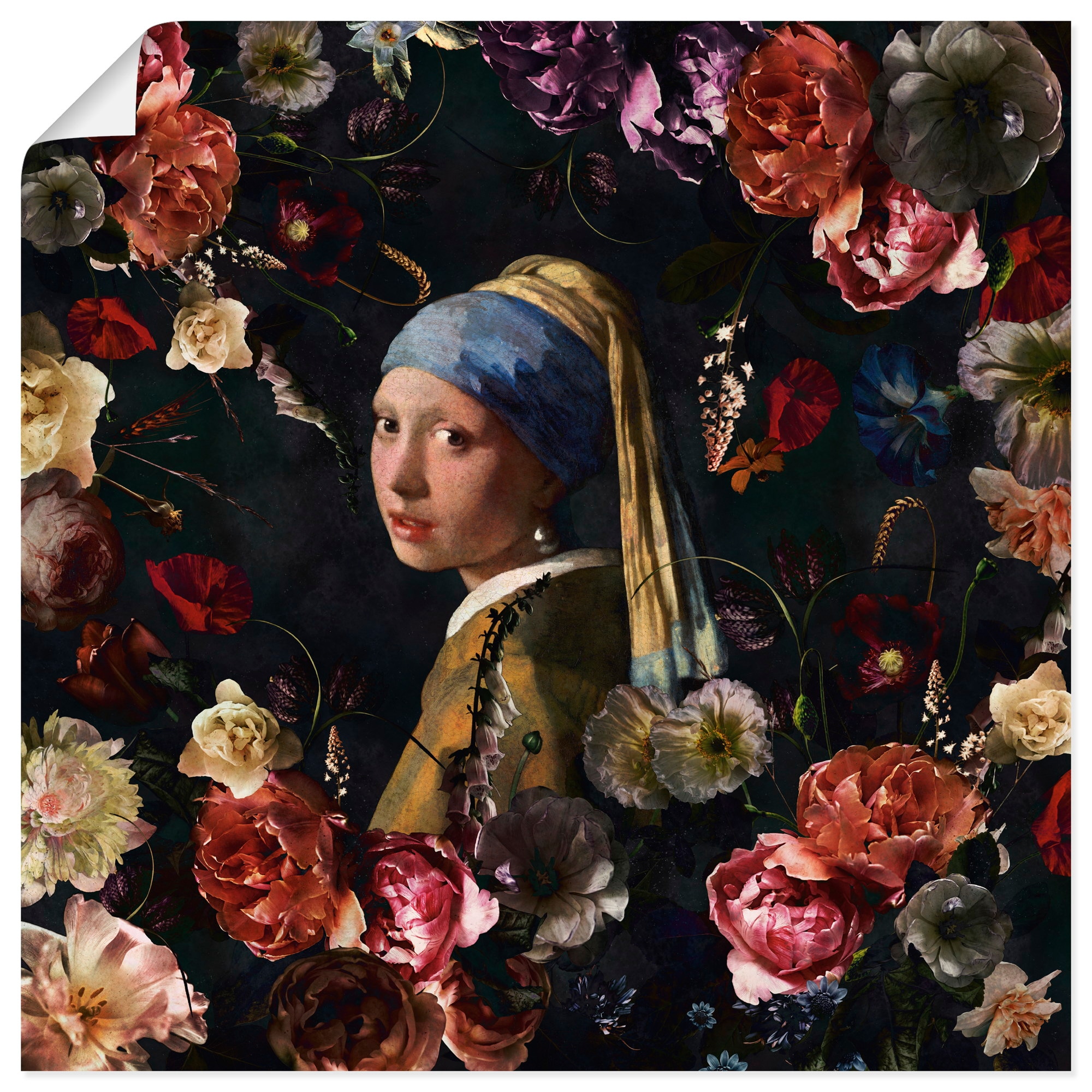 Artland Wandbild "Mädchen mit den Perlenohrring Adaption" Portrait 1 Stk. tlg. als Alubild, Leinwandbild, Poster, Wandaufkleber in verschied. Größen