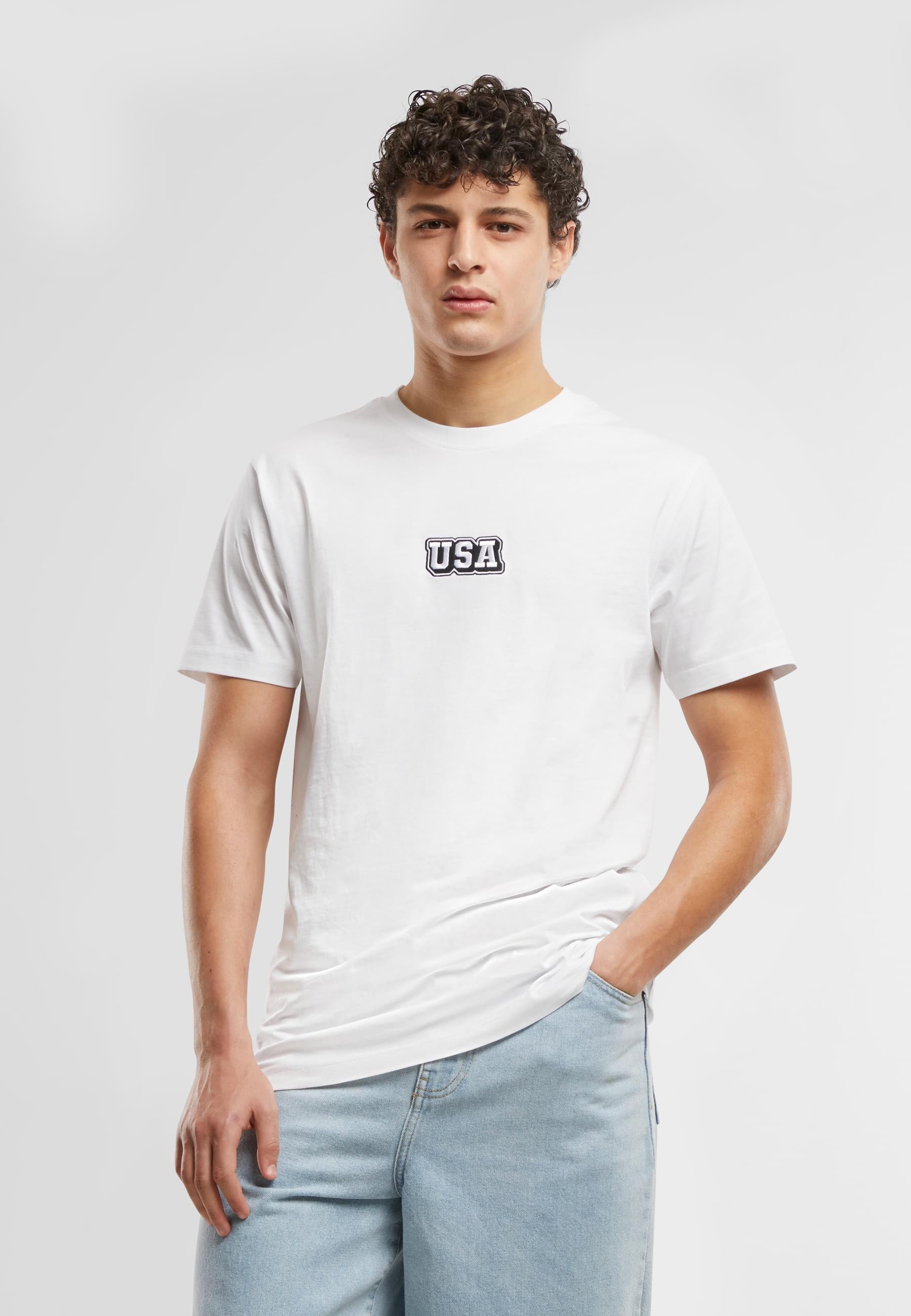 MisterTee T-Shirt »MisterTee USA College Wording Patch Tee«, (1 tlg.)