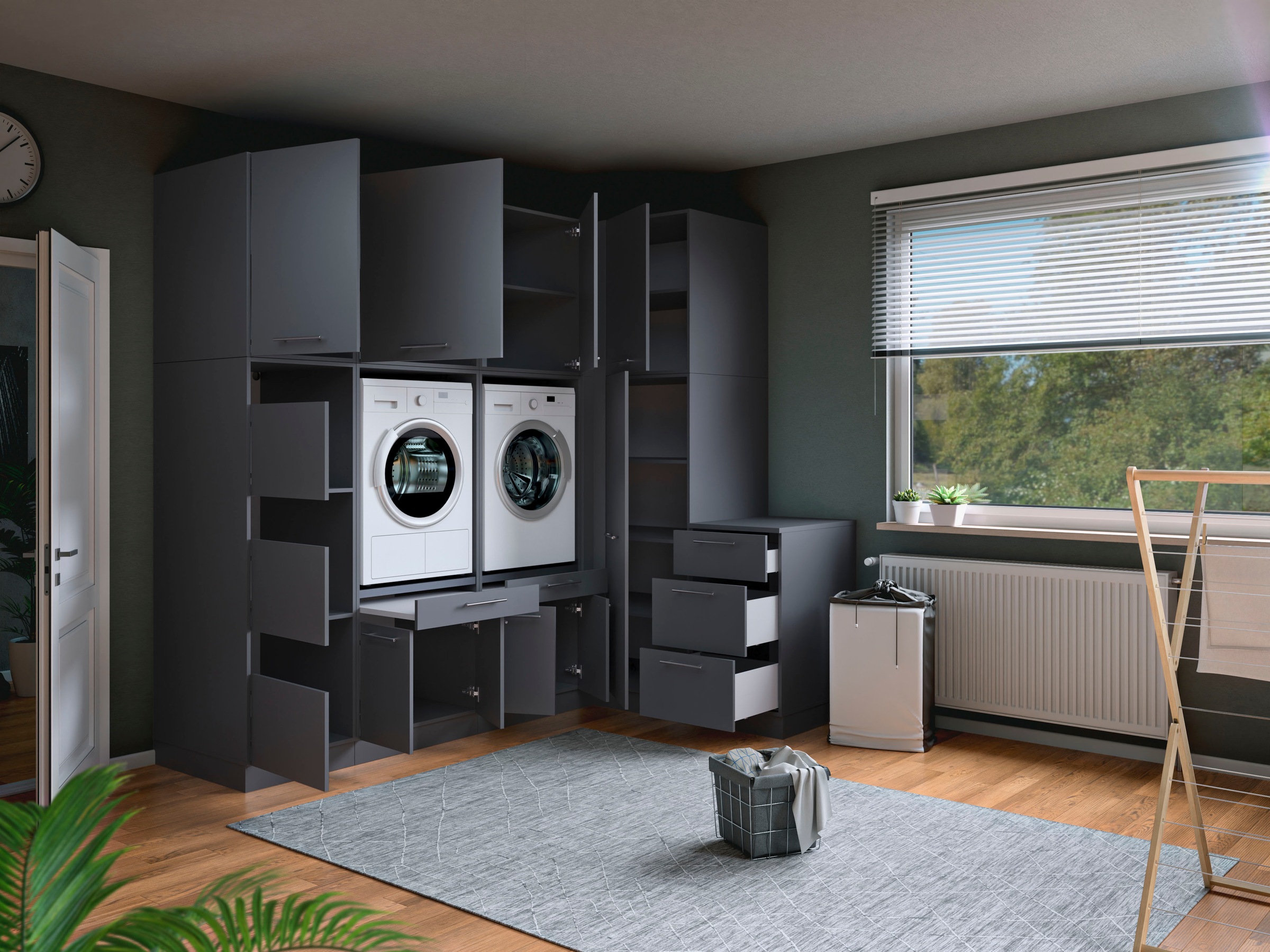 Laundreezy Mehrzweckschrank-Set »Laundreezy, 9-tlg. Mehrzweckschrank-Set B/H/T 253/238/68 cm« 9 Stk. tlg.