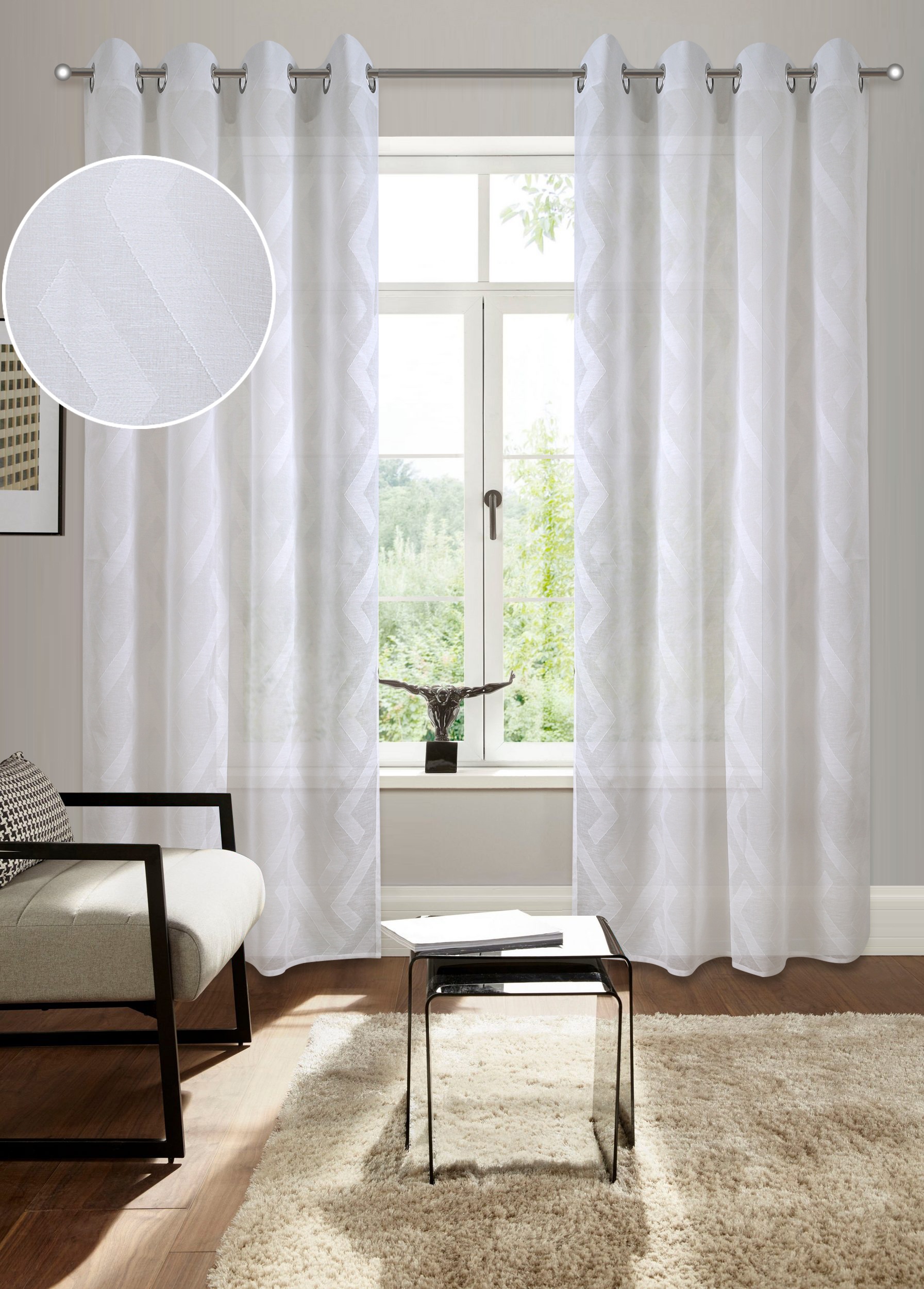 Bruno Banani Gardine "Lynn" Ösen 1 Stk. tlg. schöner Schal, Scherli, zeitlo günstig online kaufen