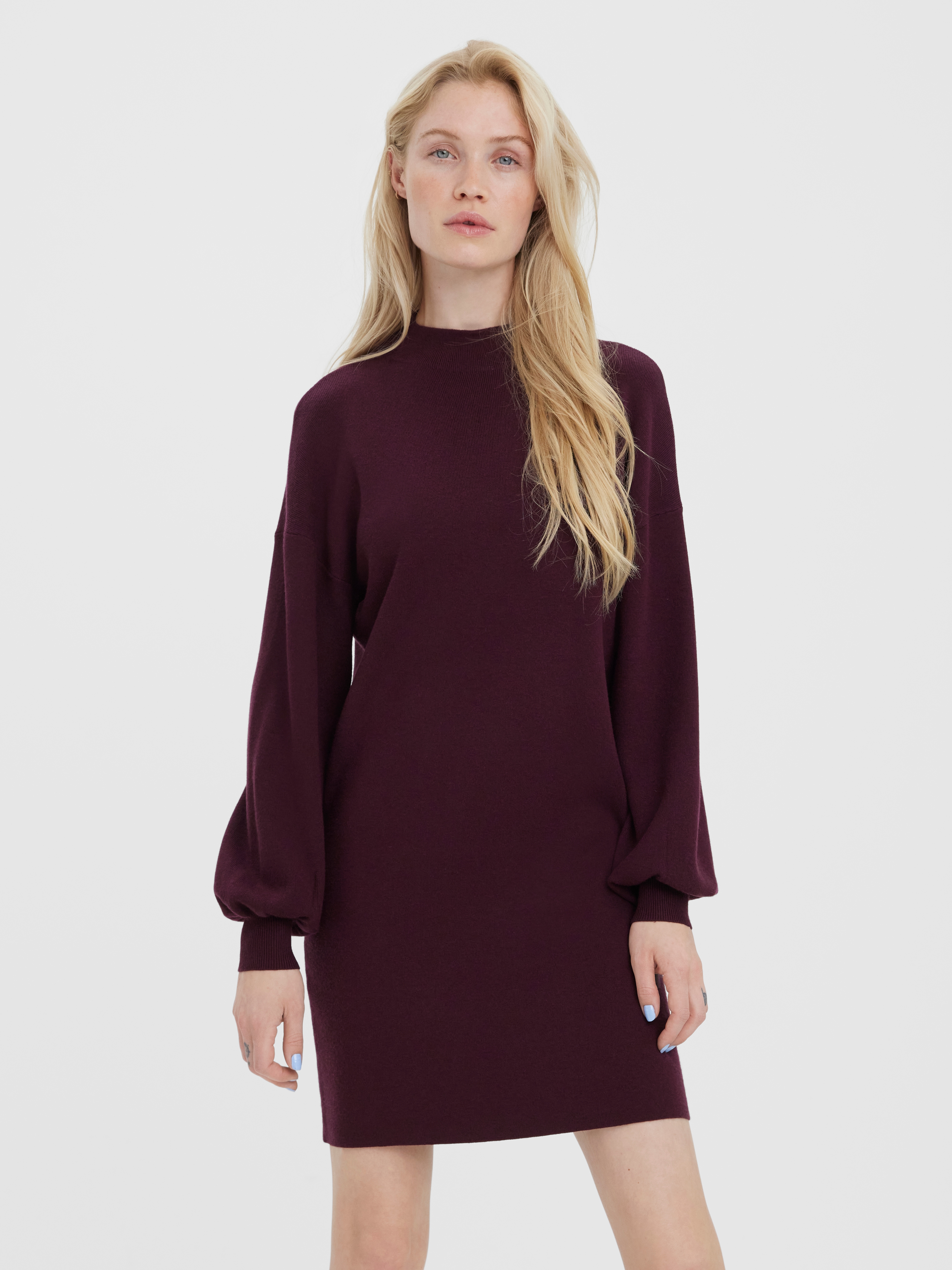 Vero Moda Strickkleid "VMNANCY LS FUNNELNECK DRESS GA NOOS" Viskosemischung, loose fit
