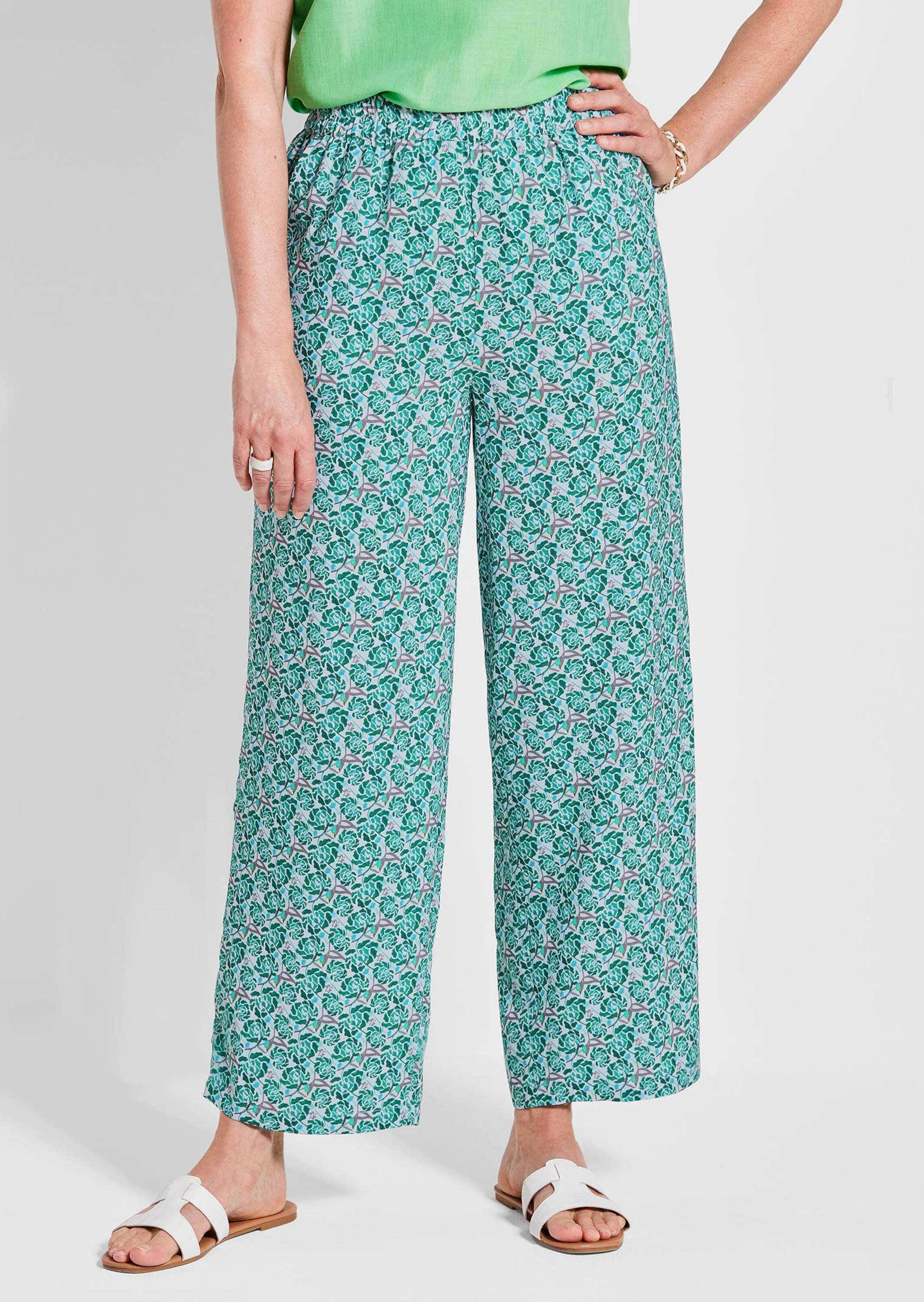 GOLDNER Schlupfhose "Kurzgröße Elegante Hose VERA mit Blütendruck" günstig online kaufen