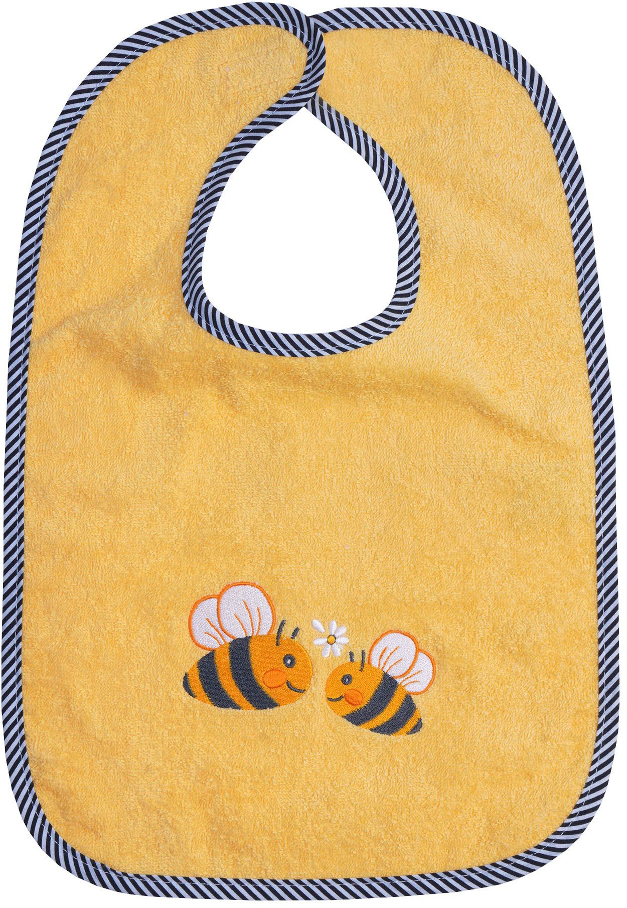 WÖRNER Baby Lätzchen "Bienen Klettlatz", gelb, Baumwolle, Lätzchen, mit Klettverschluss, maschinenwaschbar, trocknergeeignet