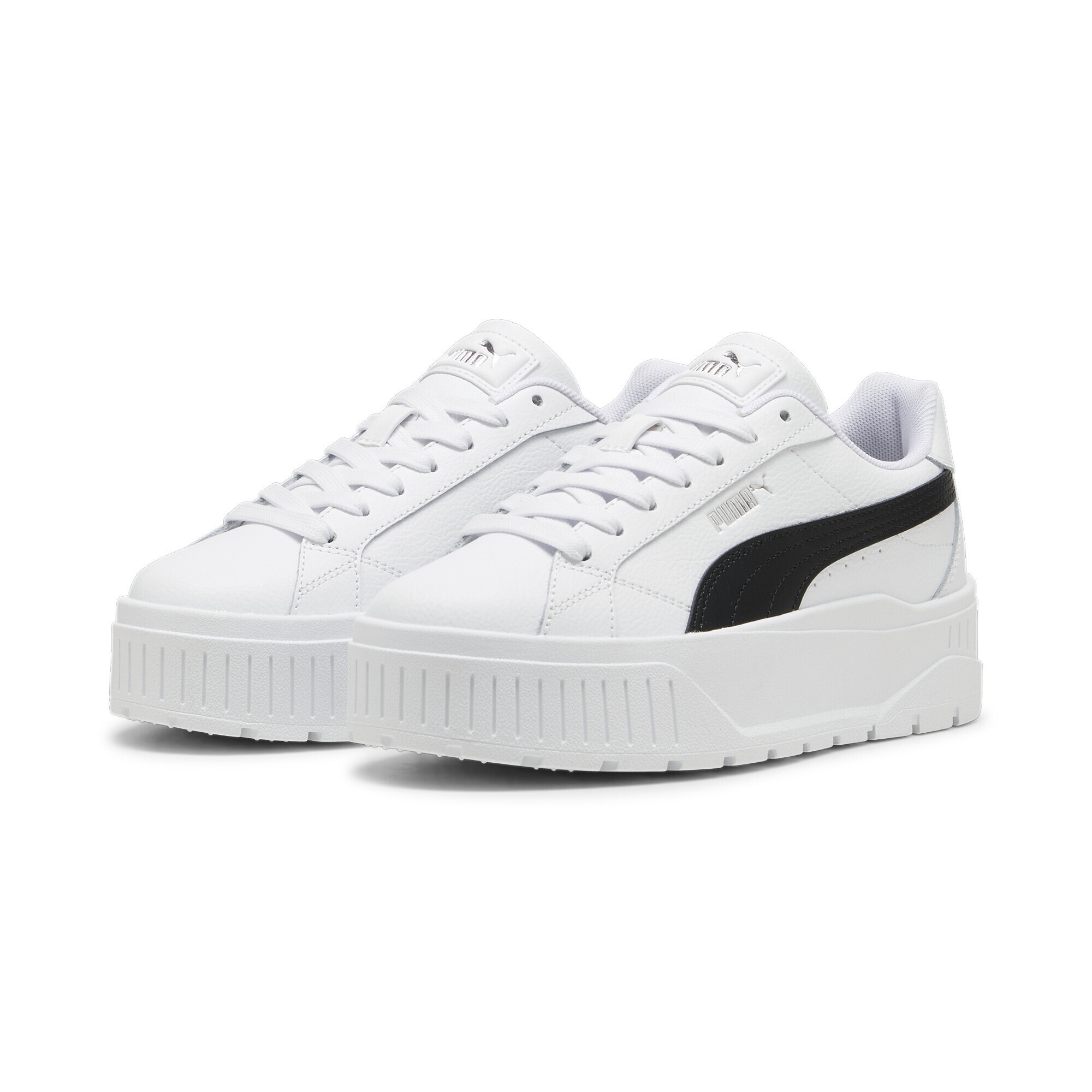 PUMA Jungen Sneaker "Karmen II Sneakers Mädchen", Gr. 37,5, schwarz-weiß, Obermaterial: Textil, Synthetik, Kuhleder. Futter: Textil. Innensohle:
