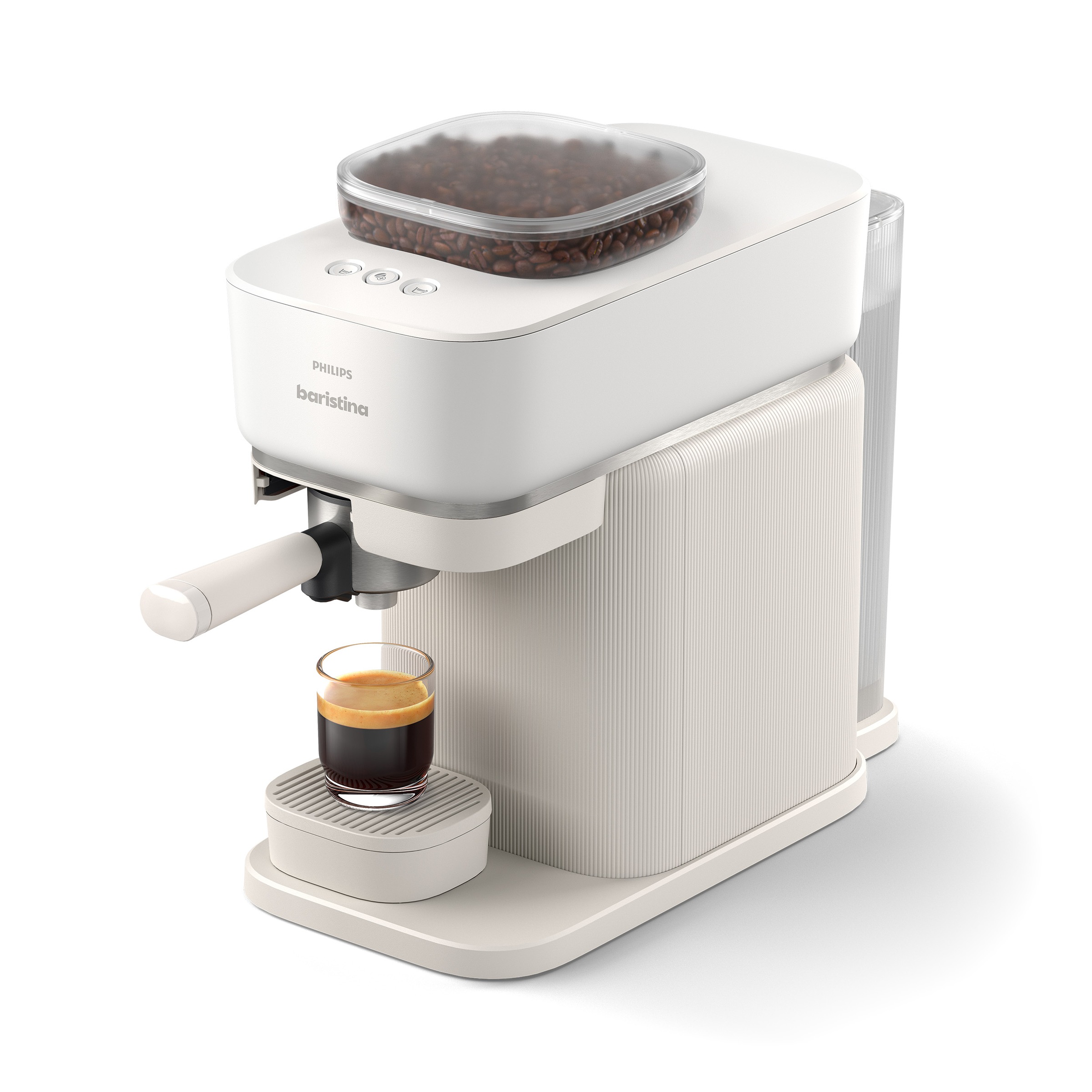 Espressomaschine "BAR300/00 mit Mahlwerk für ganze Bohnen", 1naturweiß, PHILIPS BARISTINA, Kaffeemaschinen, 16 bar Pumpendruck, Naturweiß​