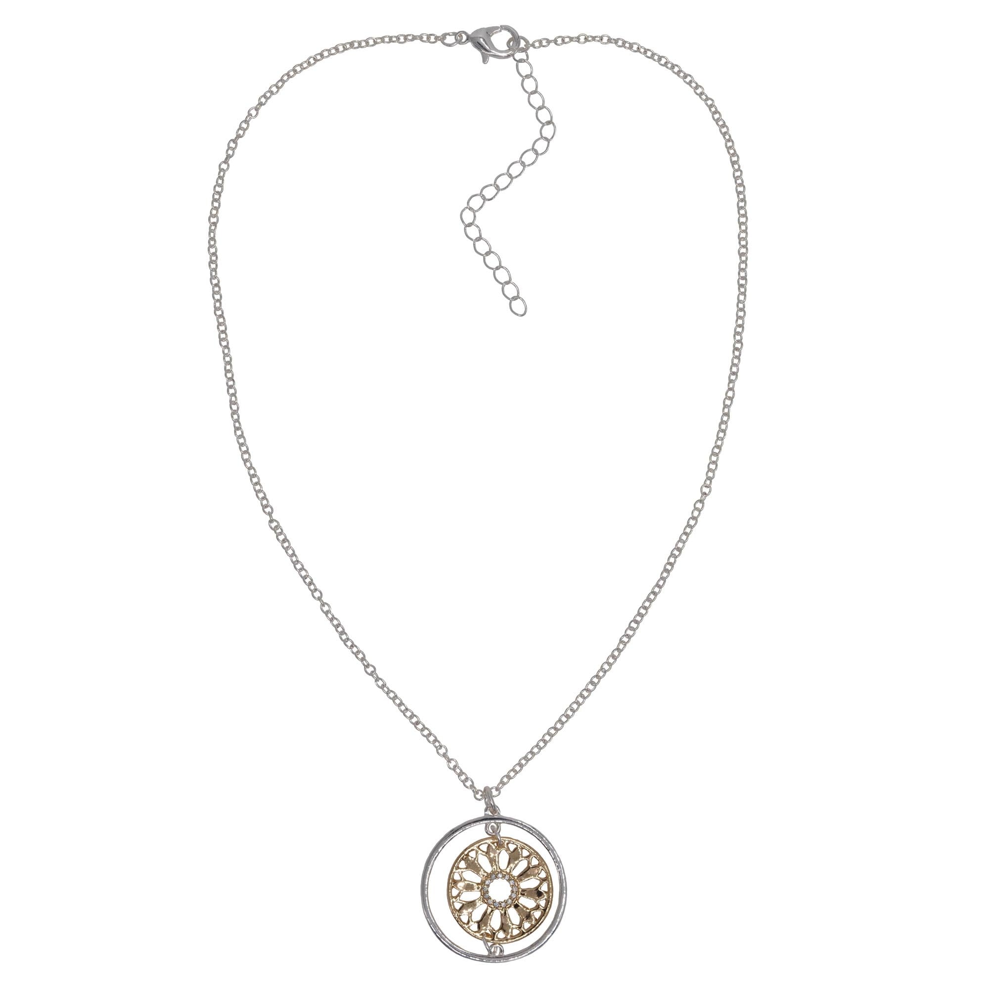 Steuer Kette mit Anhänger »Metall Glänzend Glasstein weiß«