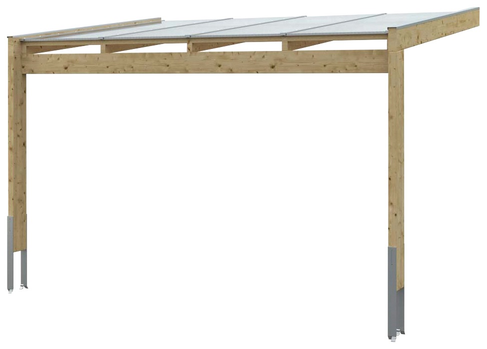 Skan Holz Terrassenüberdachung Novara 450 cm x 309 cm Nussbaum günstig online kaufen