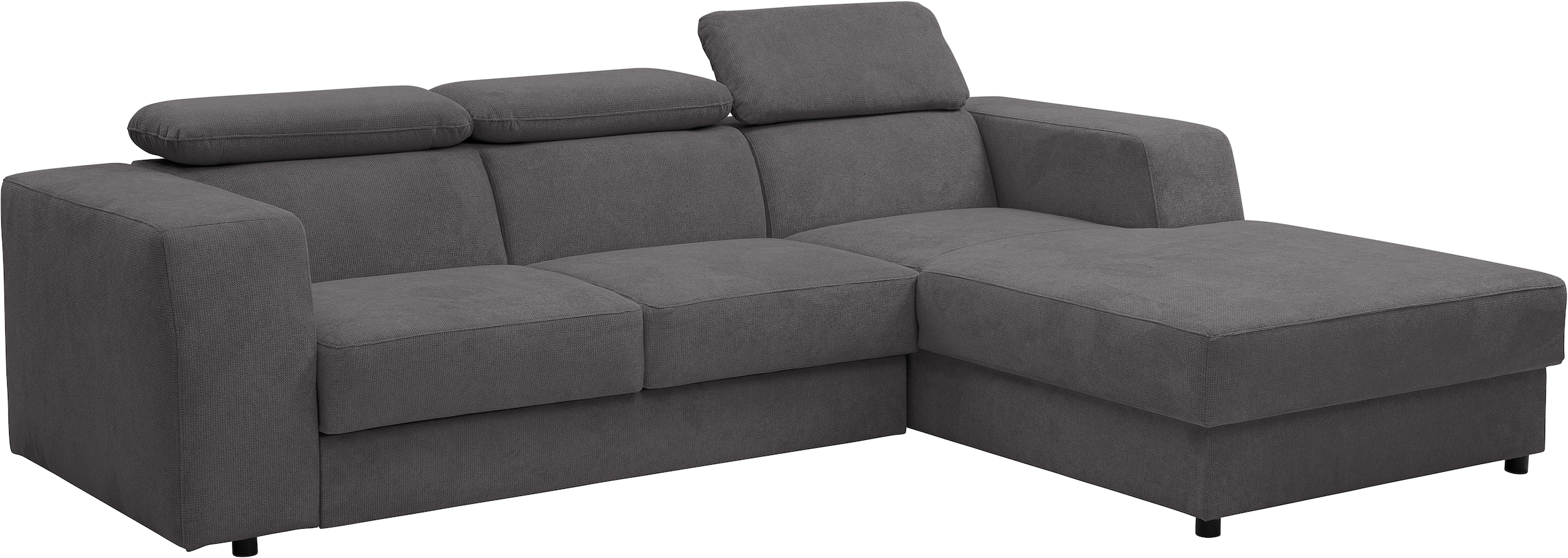 WERK2 Ecksofa »Cherry, modernes Sofa mit Komfortfunktionen, Breite 270cm, L-Form,«, bequem, mit verstellbaren Kopfteilen, Schlaffunktion und Bettkasten