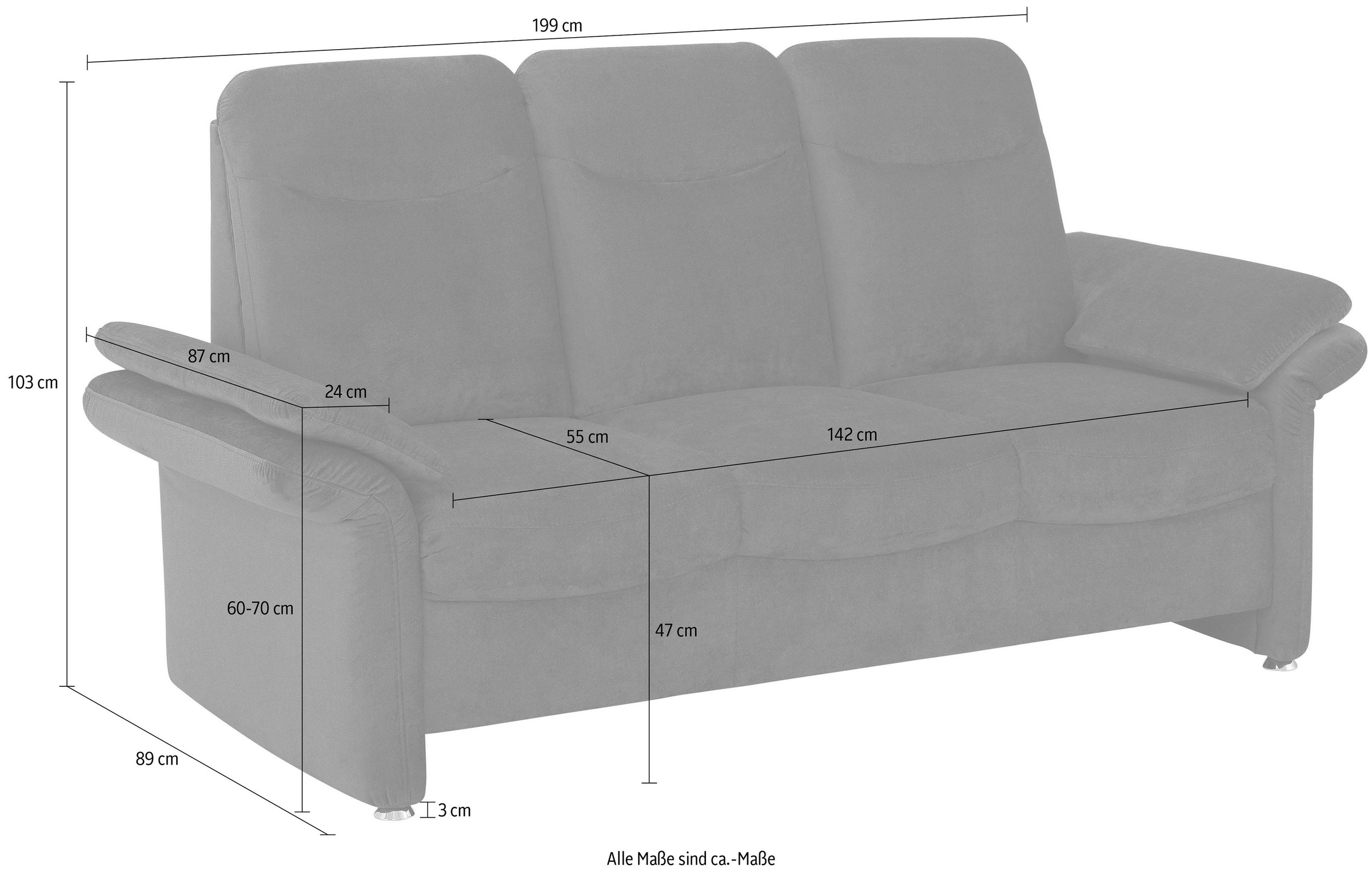 Home affaire 3-Sitzer »Tahoma«, mit Armteilverstellung, Federkern