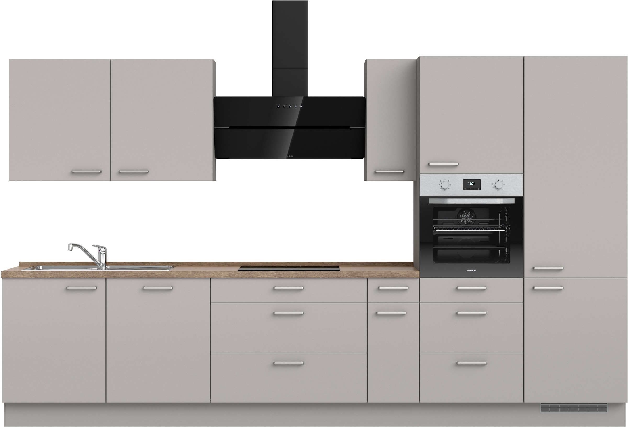 nobilia Küchenzeile ""Touch II", NEU: individuell anpassbar mit gratis Profi-Beratung" vormontiert, Breite 360 cm, Ausrichtung wählbar, wahlw. mit E-Geräten