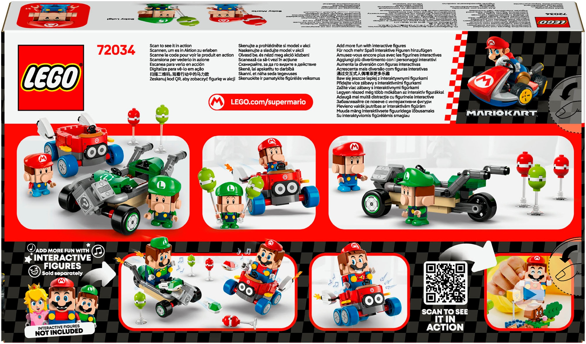 LEGO® Konstruktionsspielsteine »Mario Kart™ – Baby Mario vs. Baby Luigi (72034), LEGO Super Mario«, (321 St.), Made in Europe