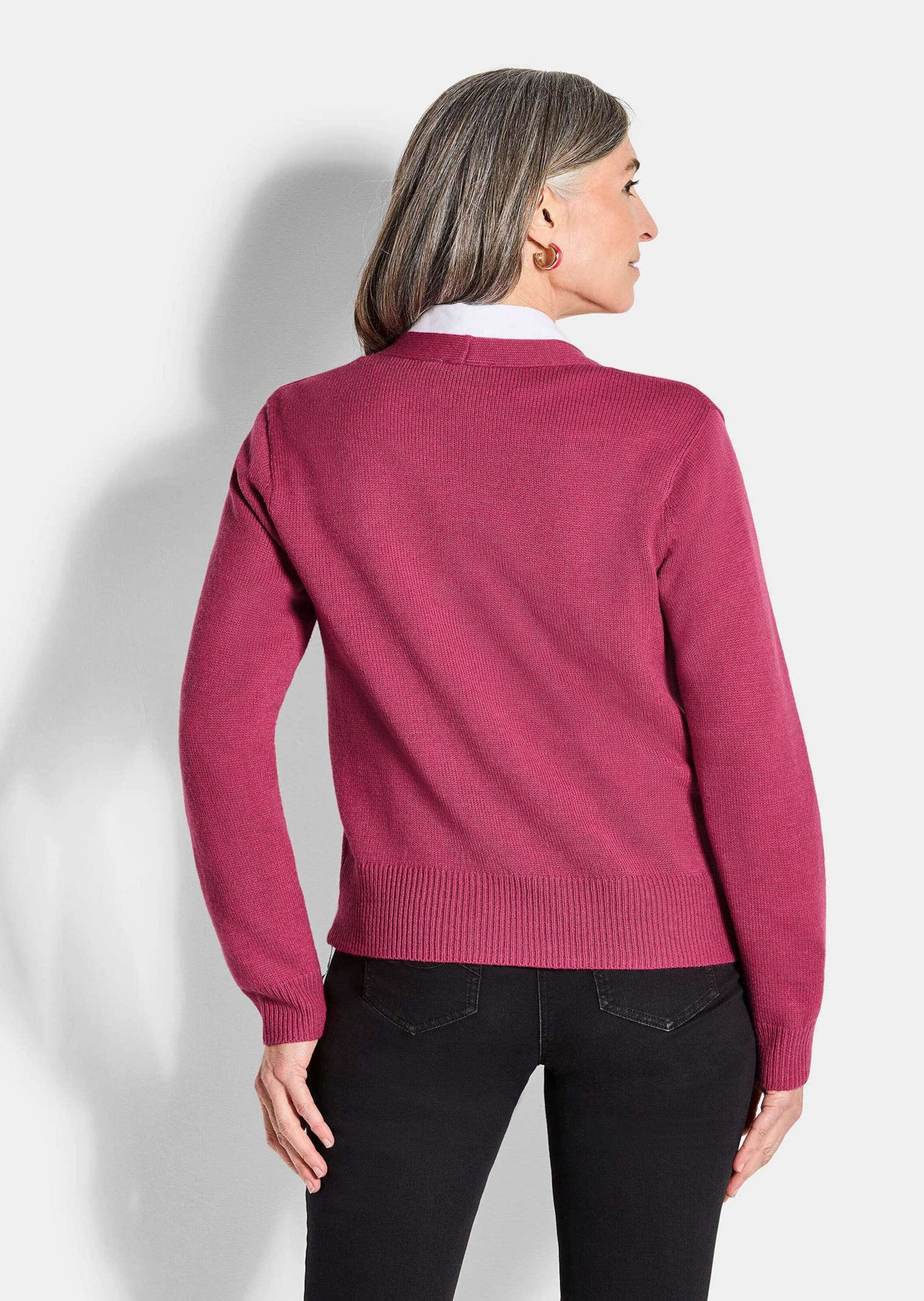 GOLDNER Strickjacke »Kurzgröße Cardigan mit großen Knöpfen«