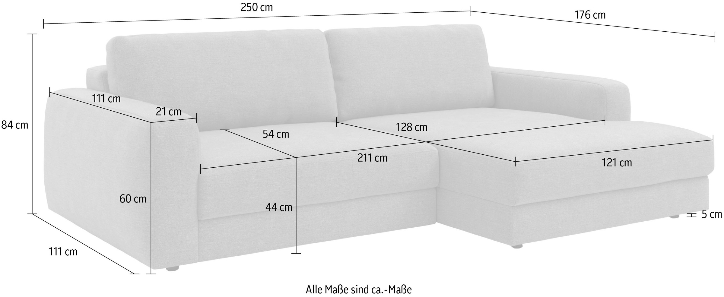 TRENDMANUFAKTUR Ecksofa »Bourbon«, (2 St.), mit extra hohem Sitzkomfort, auch in Cord erhältlich
