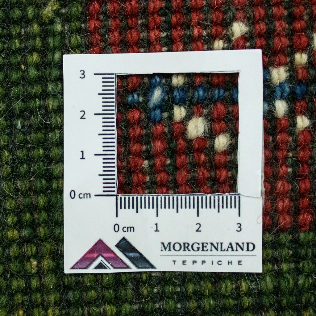 morgenland Wollteppich »Gabbeh Teppich handgeknüpft grün«, rechteckig