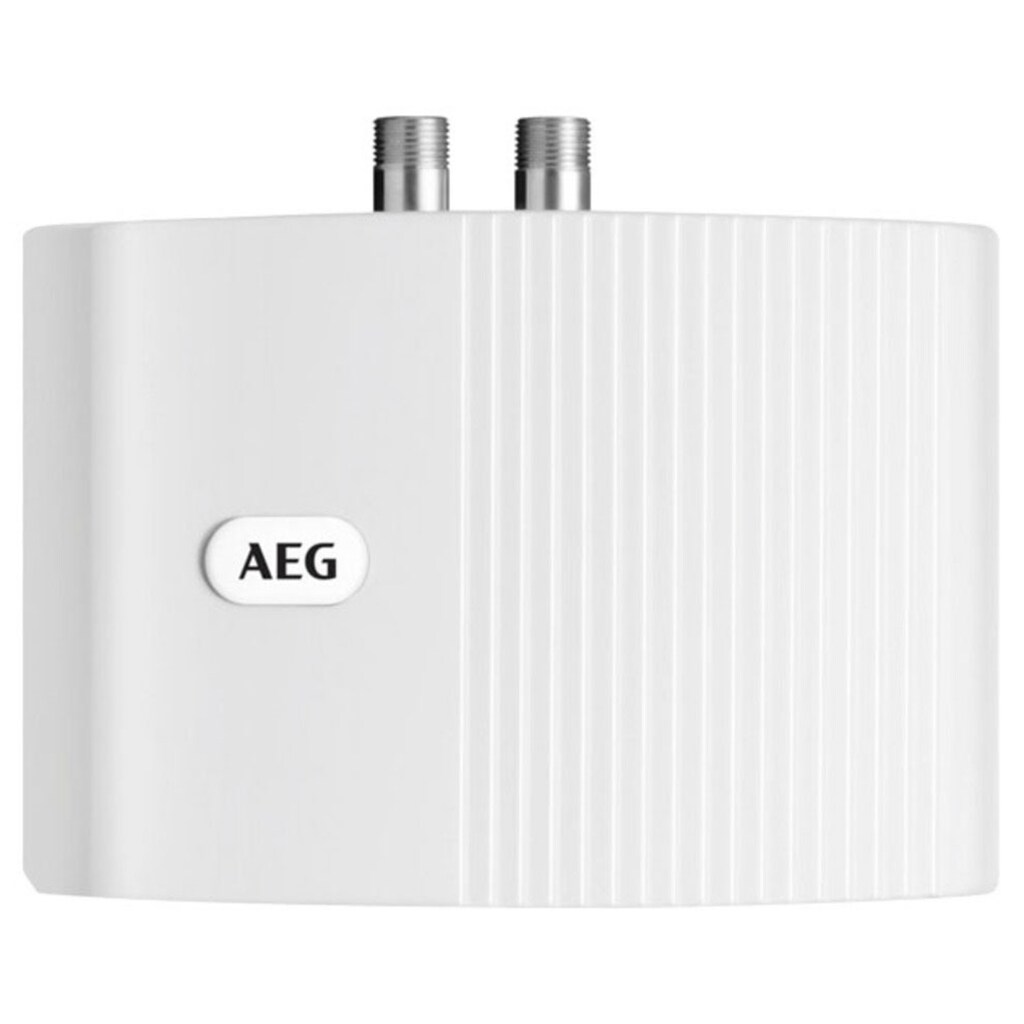 AEG-Haustechnik Klein-Durchlauferhitzer »MTH 350 f. Handwaschbecken, 3,5 kW, m. Stecker«, Hydraulisch, untertisch, mit Armatur, steckerfertig