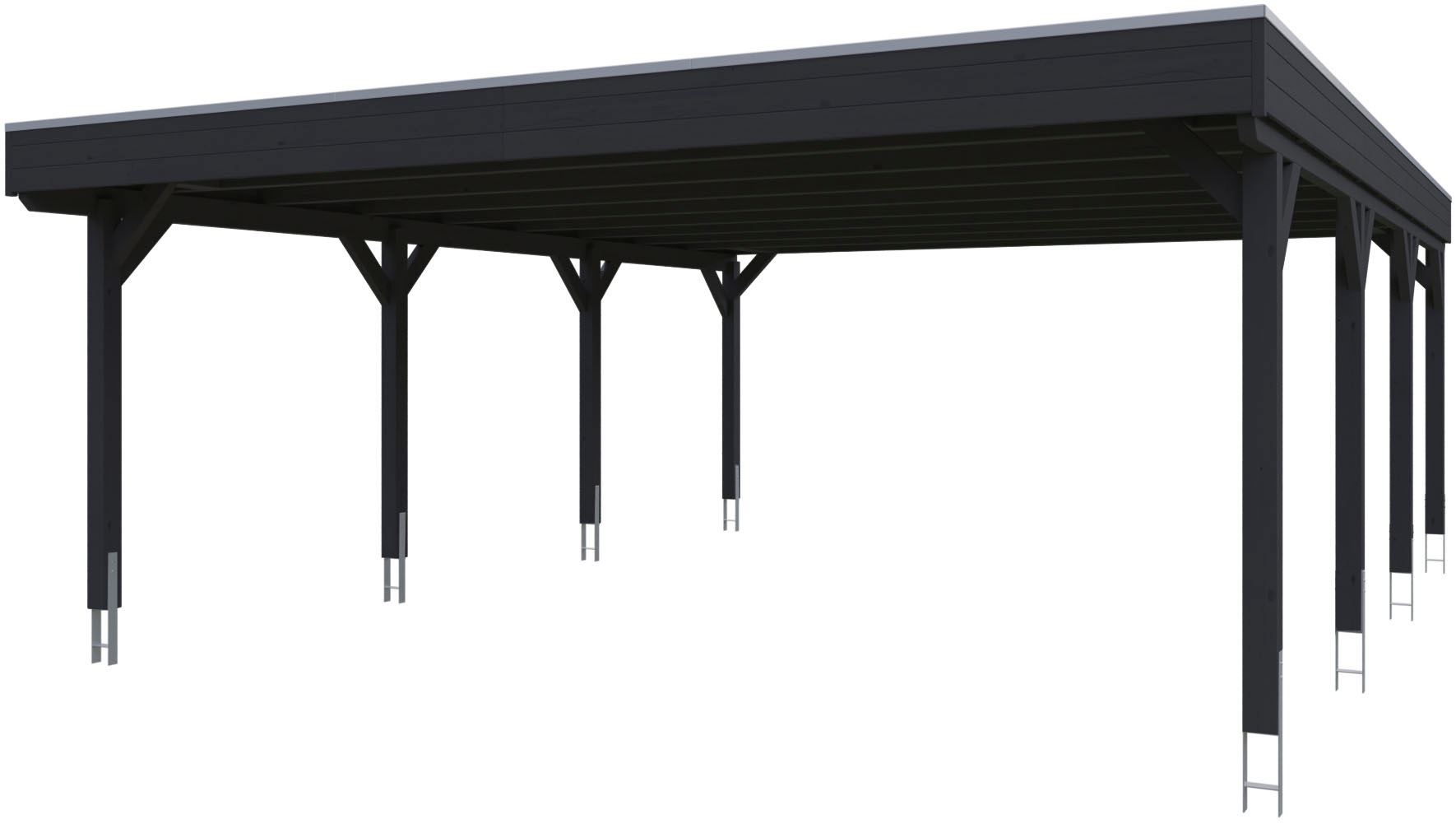 Doppelcarport SKANHOLZ, grau, Carports, "Grunewald"