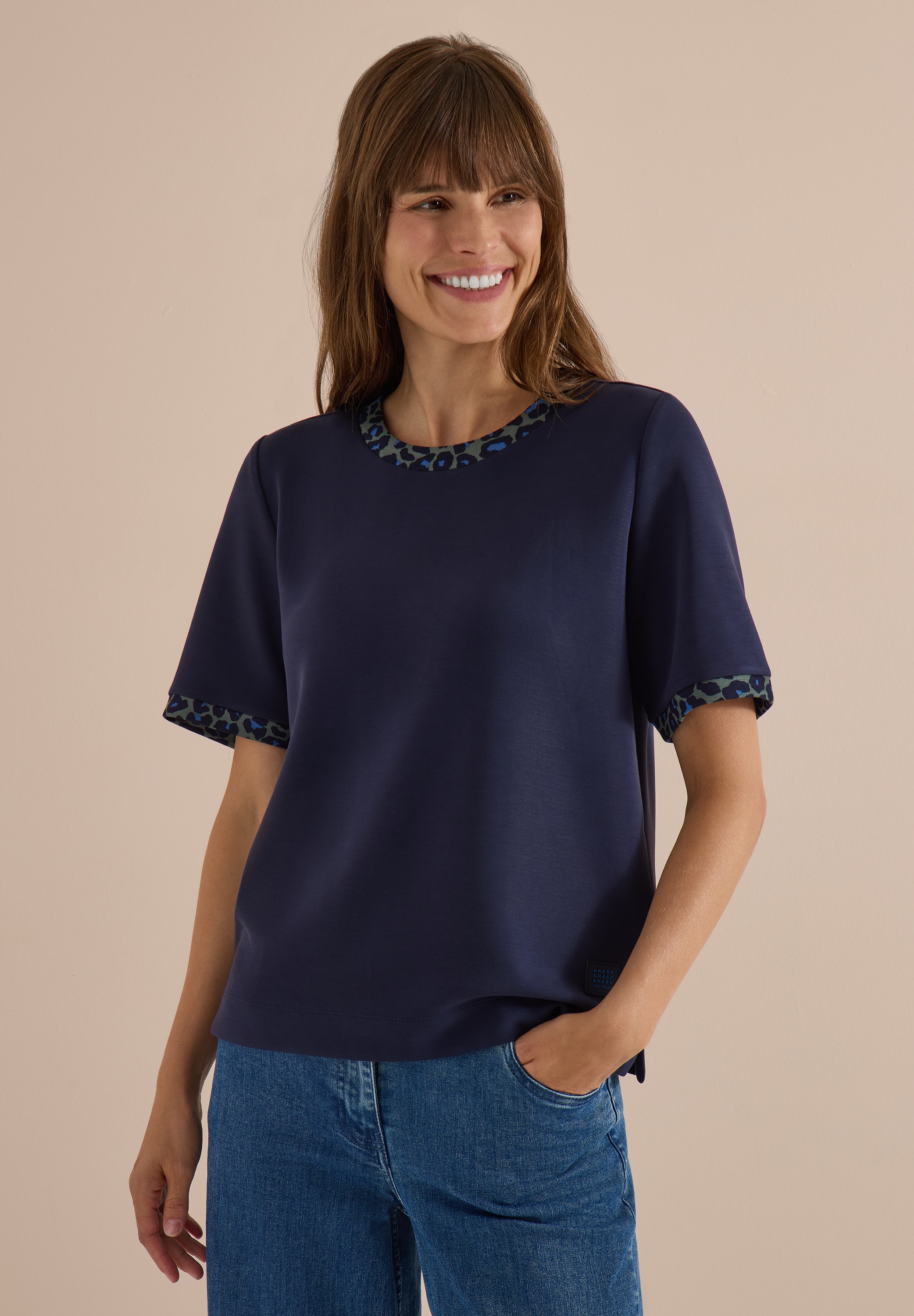 Cecil T-Shirt aus elastischem Materialmix