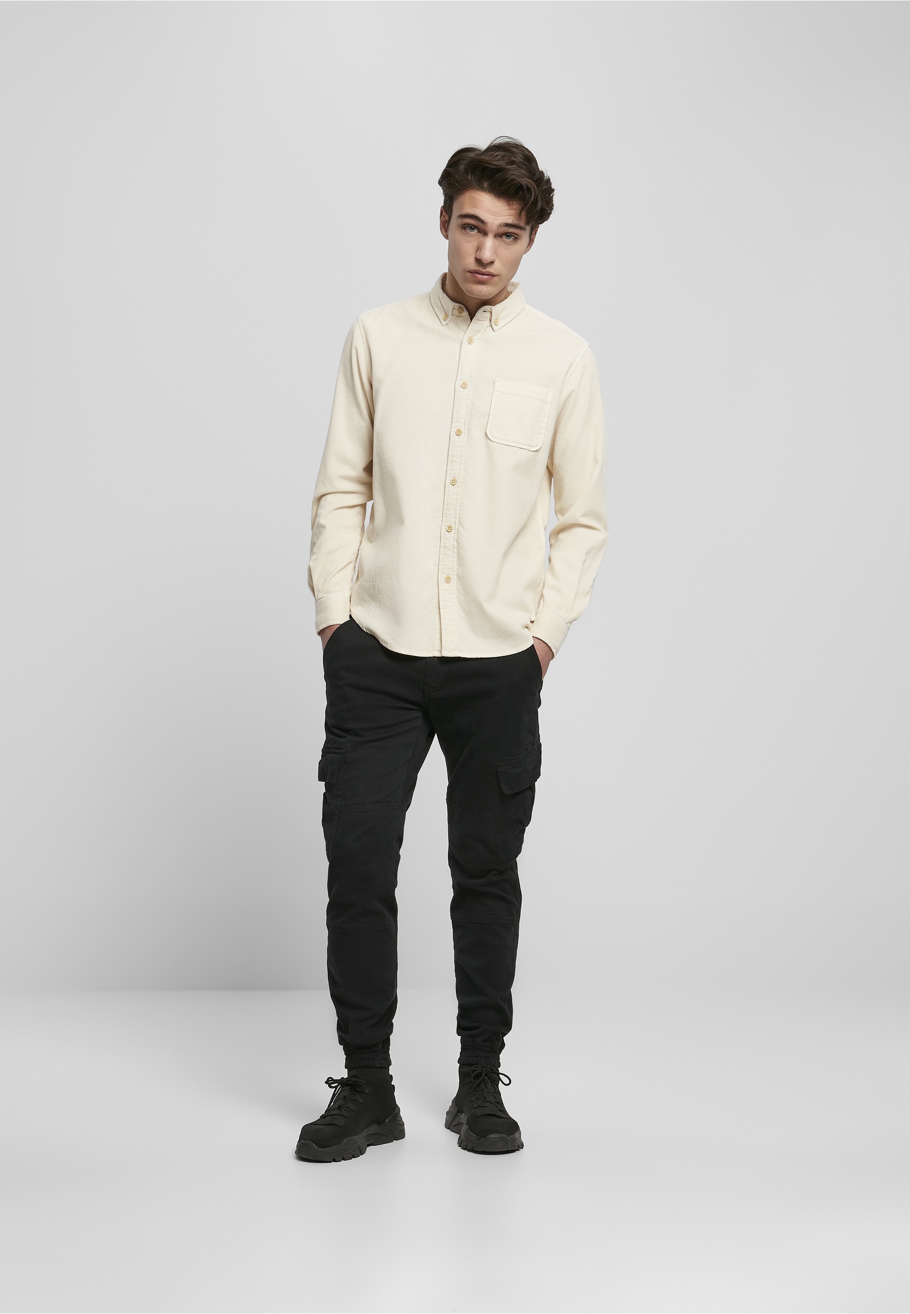 URBAN CLASSICS Langarmhemd »Urban Classics Herren Corduroy Shirt« 1 Stk.