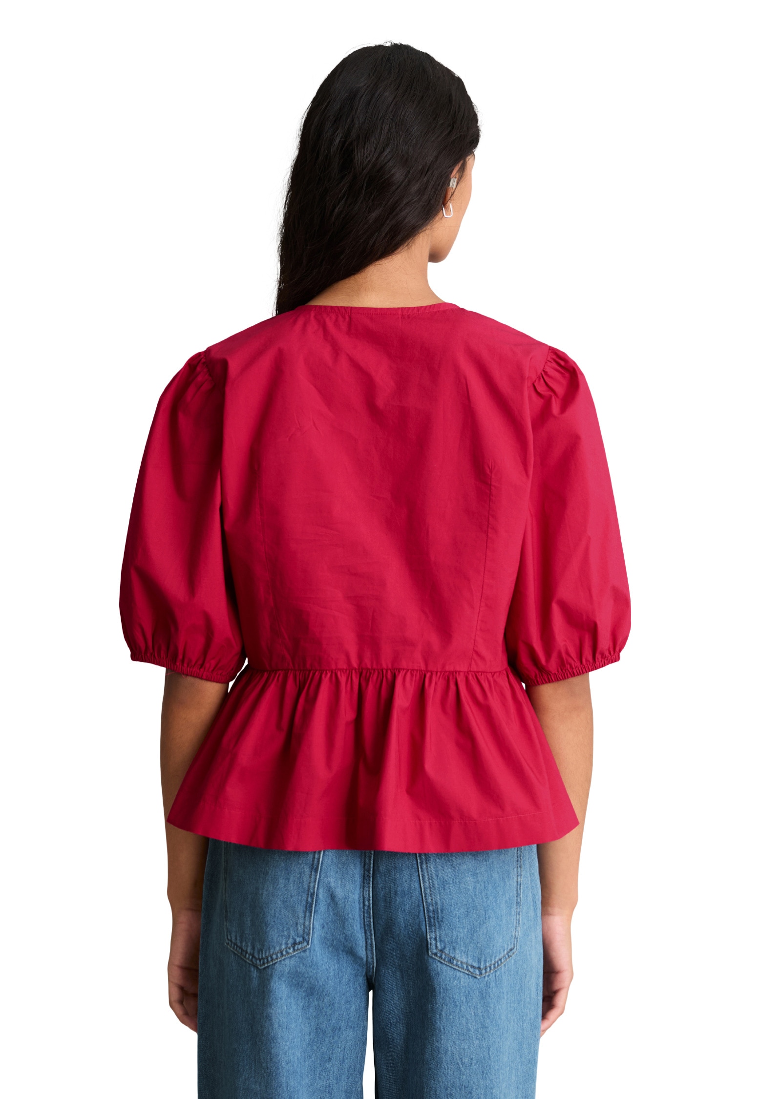 Marc O'Polo DENIM Kurzarmbluse »aus Baumwoll-Popeline«