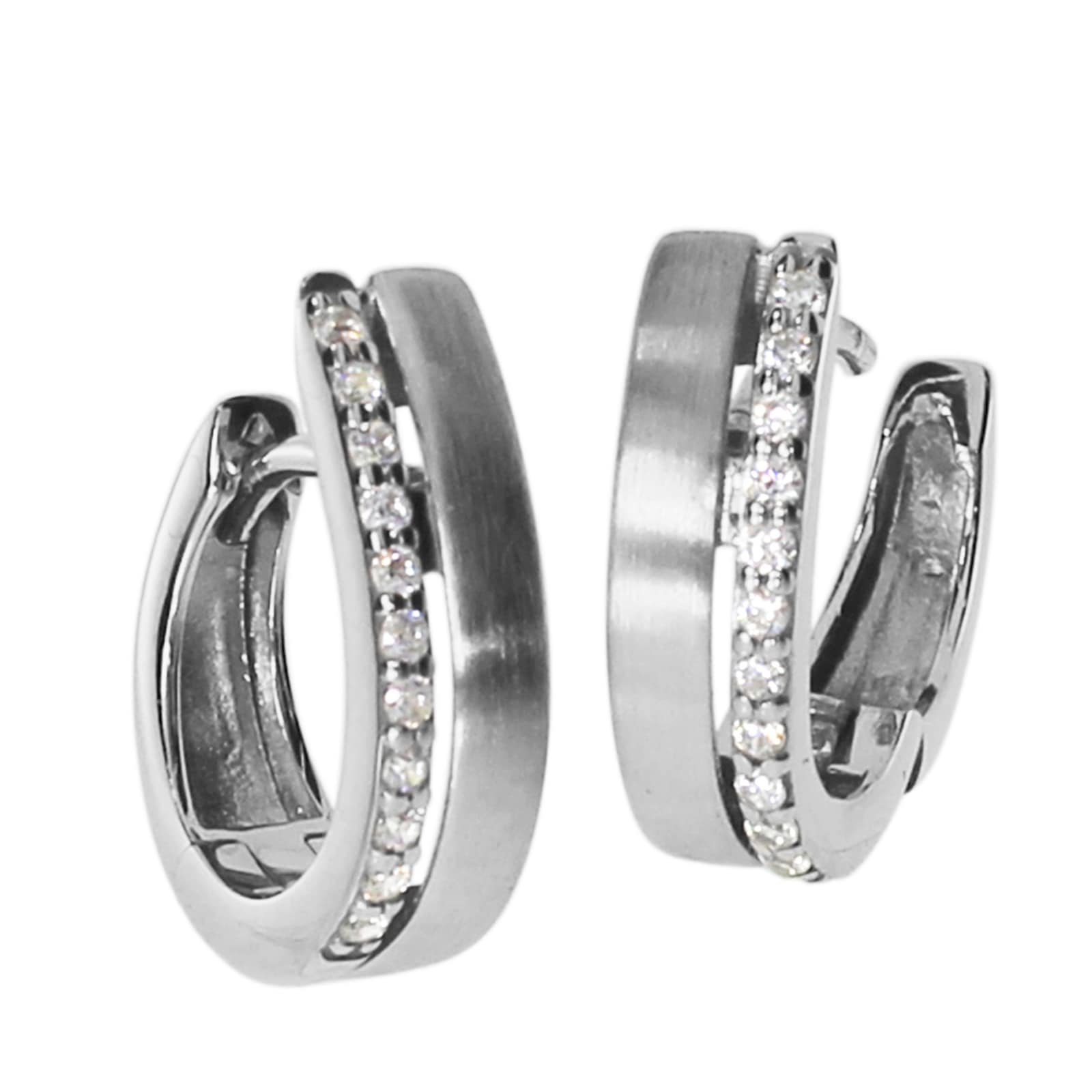 Paar Creolen OSTSEE-SCHMUCK "Ostsee-Schmuck Creole Luzie Creole Luzie", weiß, Ohrringe, Damen, 14 x 4,5mm, Silber 925 (Sterlingsilber)