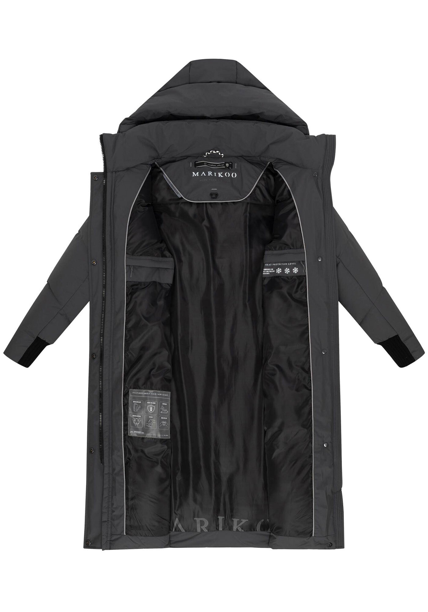 Marikoo Winterjacke »Teonaa« langer Winter Mantel gesteppt