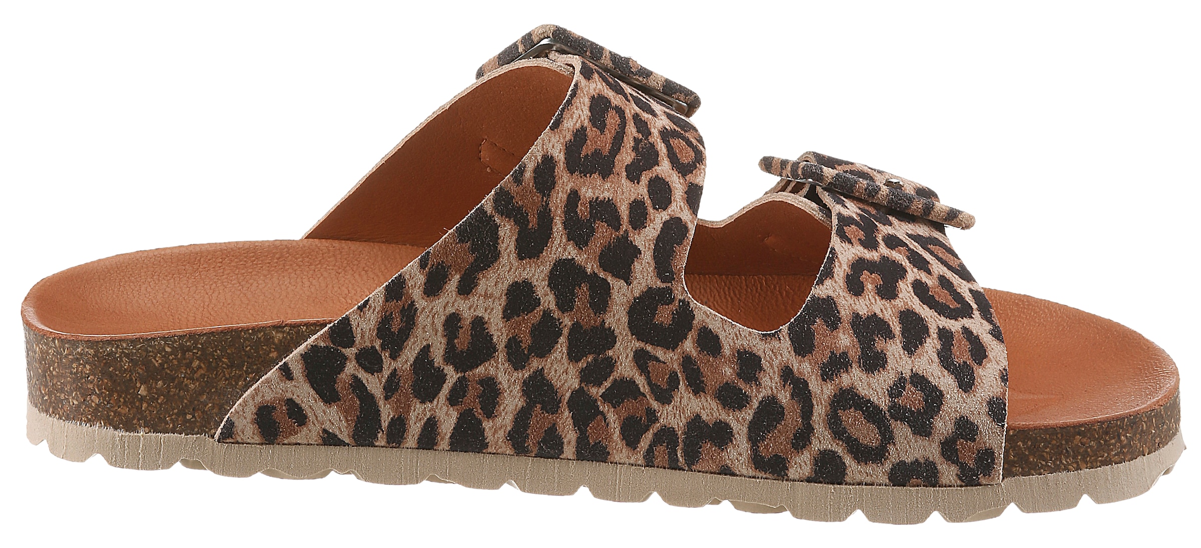 VERBENAS Pantolette »Randell Leopardo«  , Sommerschuh, Schlappen, Hausschuh mit Softfußbett
