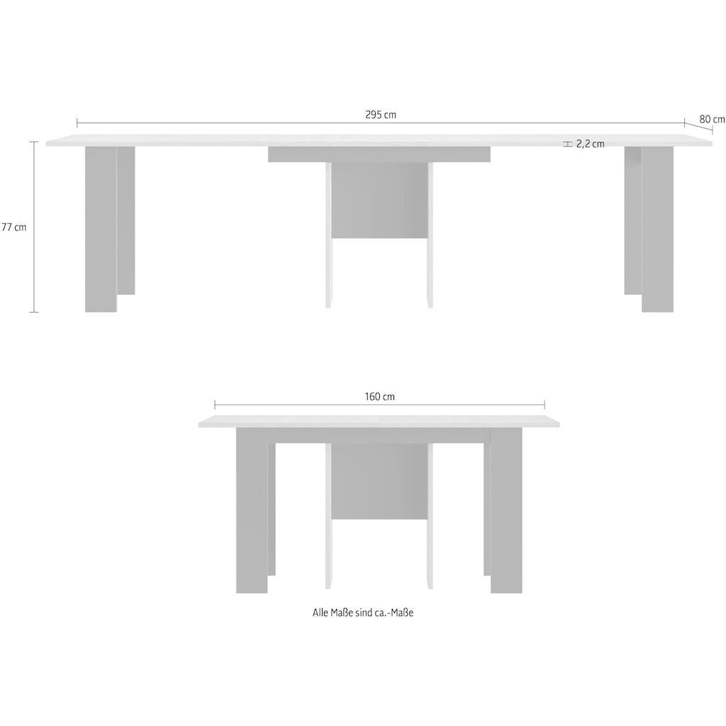 Wohnen Tische Gami Esstisch »Exit«, Tisch mit 3 Verlängerungen 