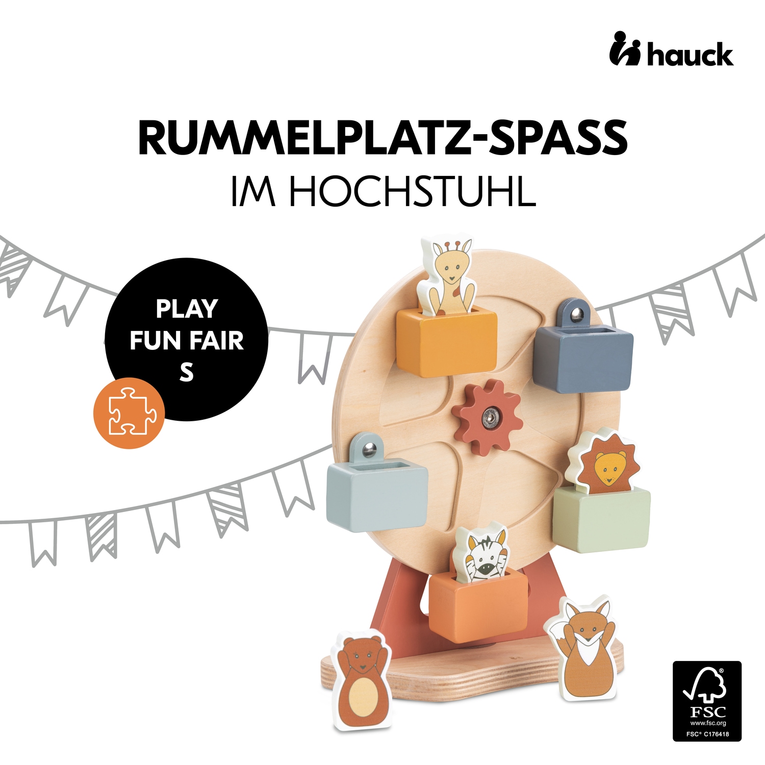 Hauck Greifspielzeug »Play Fun Fair S, hauck Animals«, für Hauck Play Tray; FSC® - schützt Wald - weltweit