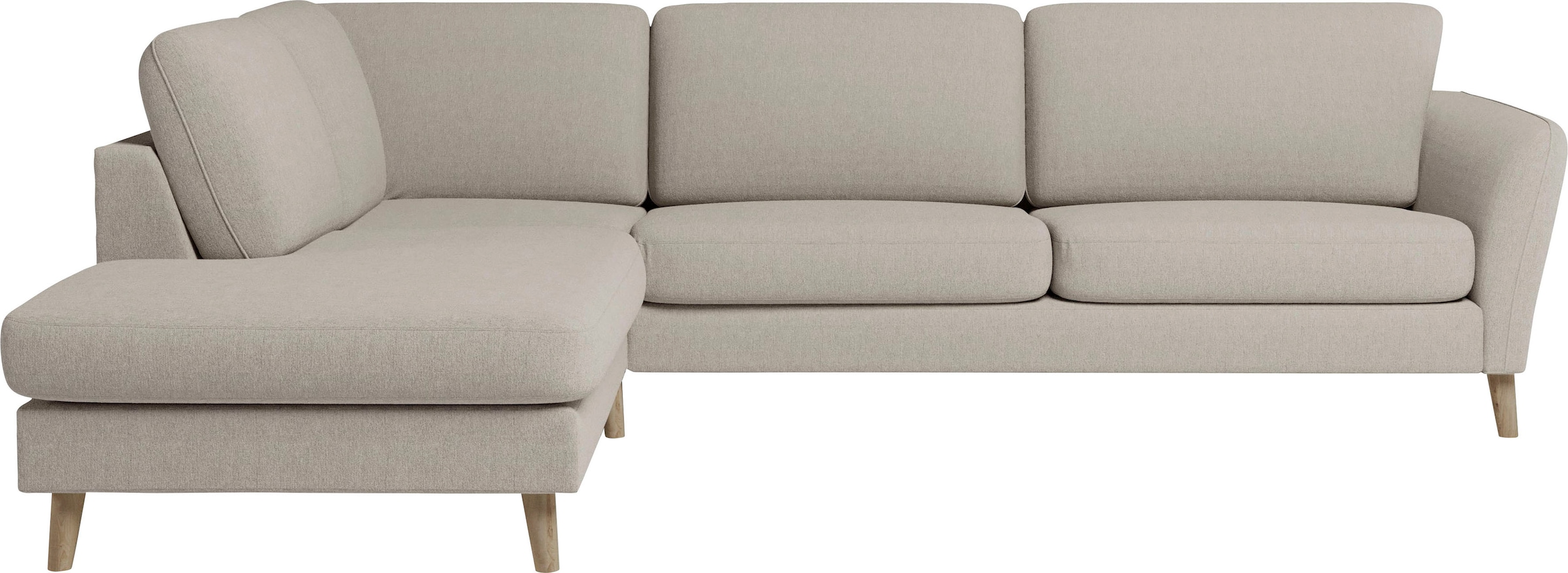 Home affaire Ecksofa »MARSEILLE 278/202 cm, L-Form, Ottom. rechts/links«, Massivholzbeine aus Eiche, in verschieden Bezügen und Farbvarianten