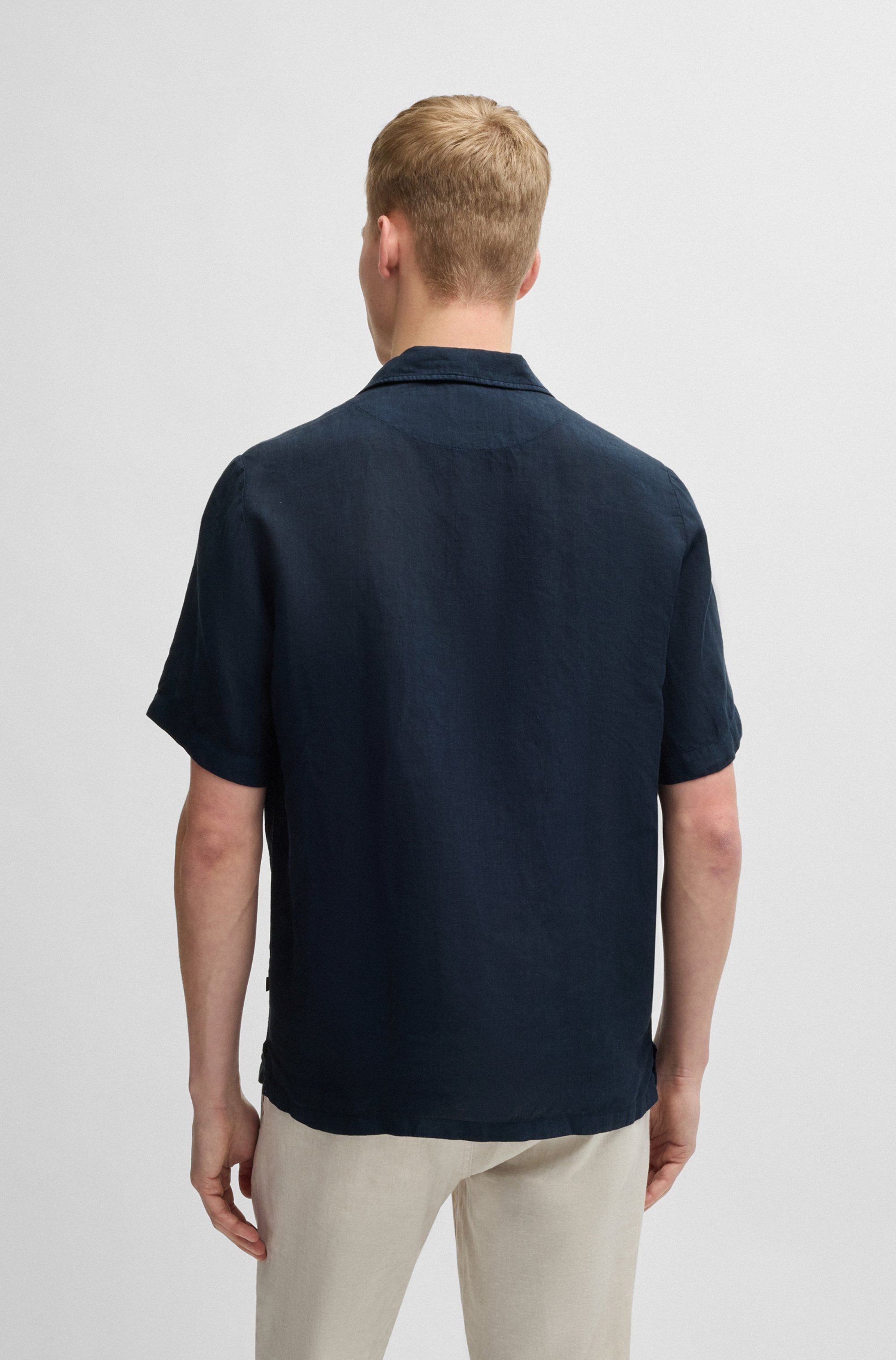 BOSS ORANGE Kurzarmhemd "Rayer" aus Leinen günstig online kaufen