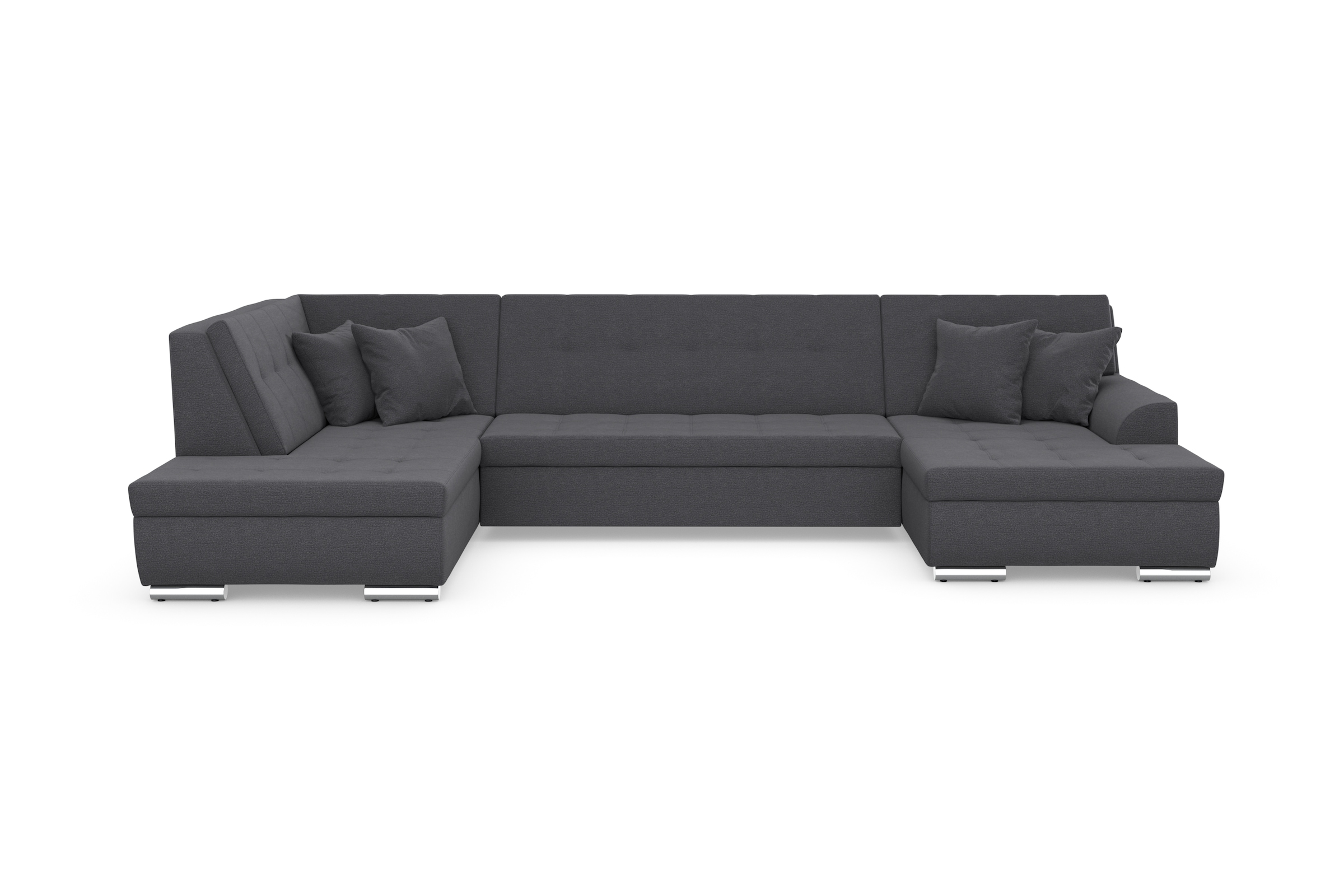 DOMO collection Wohnlandschaft "TREVISO inkl. Zierkissen, moderne Steppung, XXL: 364x201x83 cm" wahlweise mit Bettfunktion, in vielen Bezugsarten auch in Cord U-Form