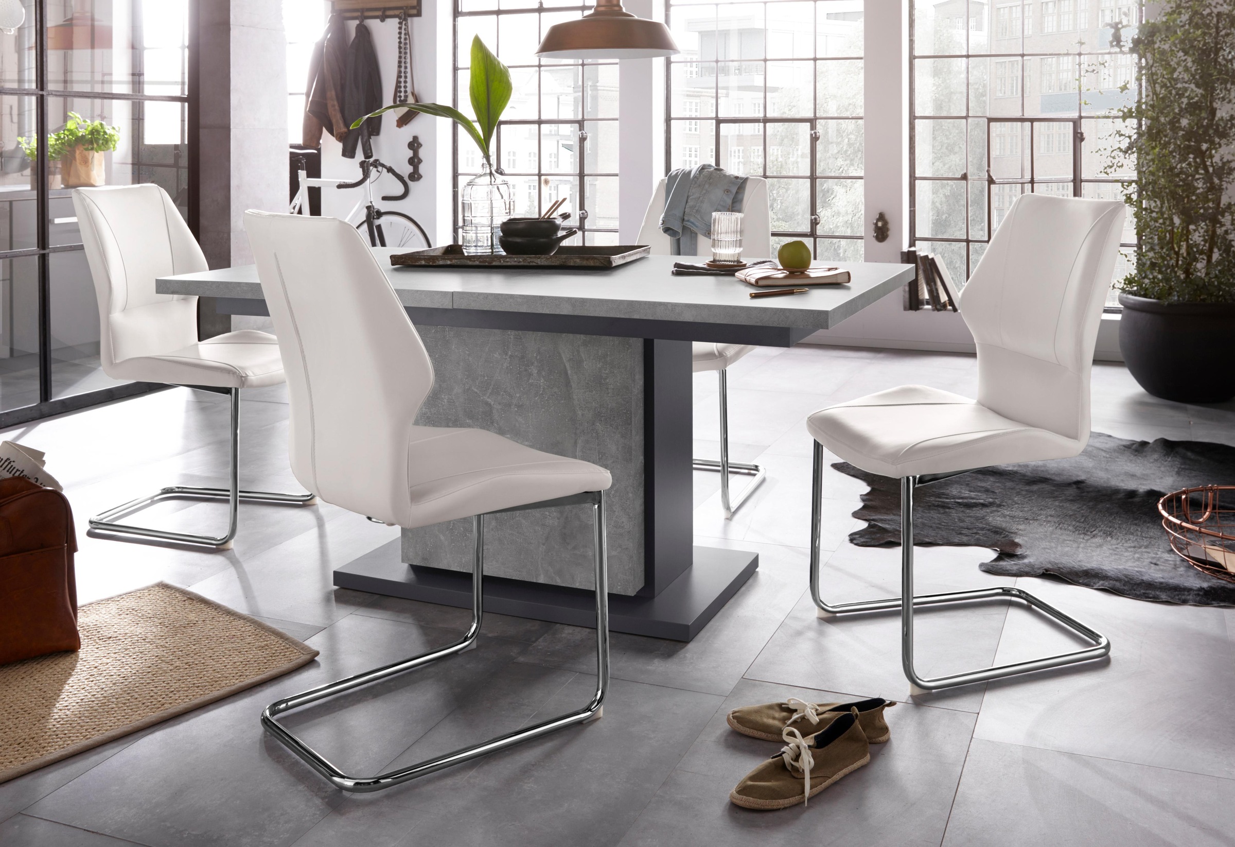 Homexperts Essgruppe »Bärbel/Amelie«, Breite 160 cm mit Auszug und 4 Stühle
