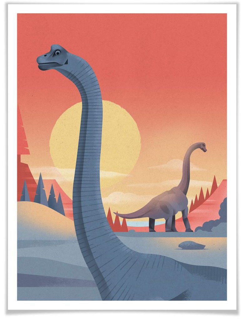 Wall-Art Poster »Brachiosaurus«, Dinosaurier, (1 Wandbild, bestellen BAUR | Poster, Wandposter Bild, St.)