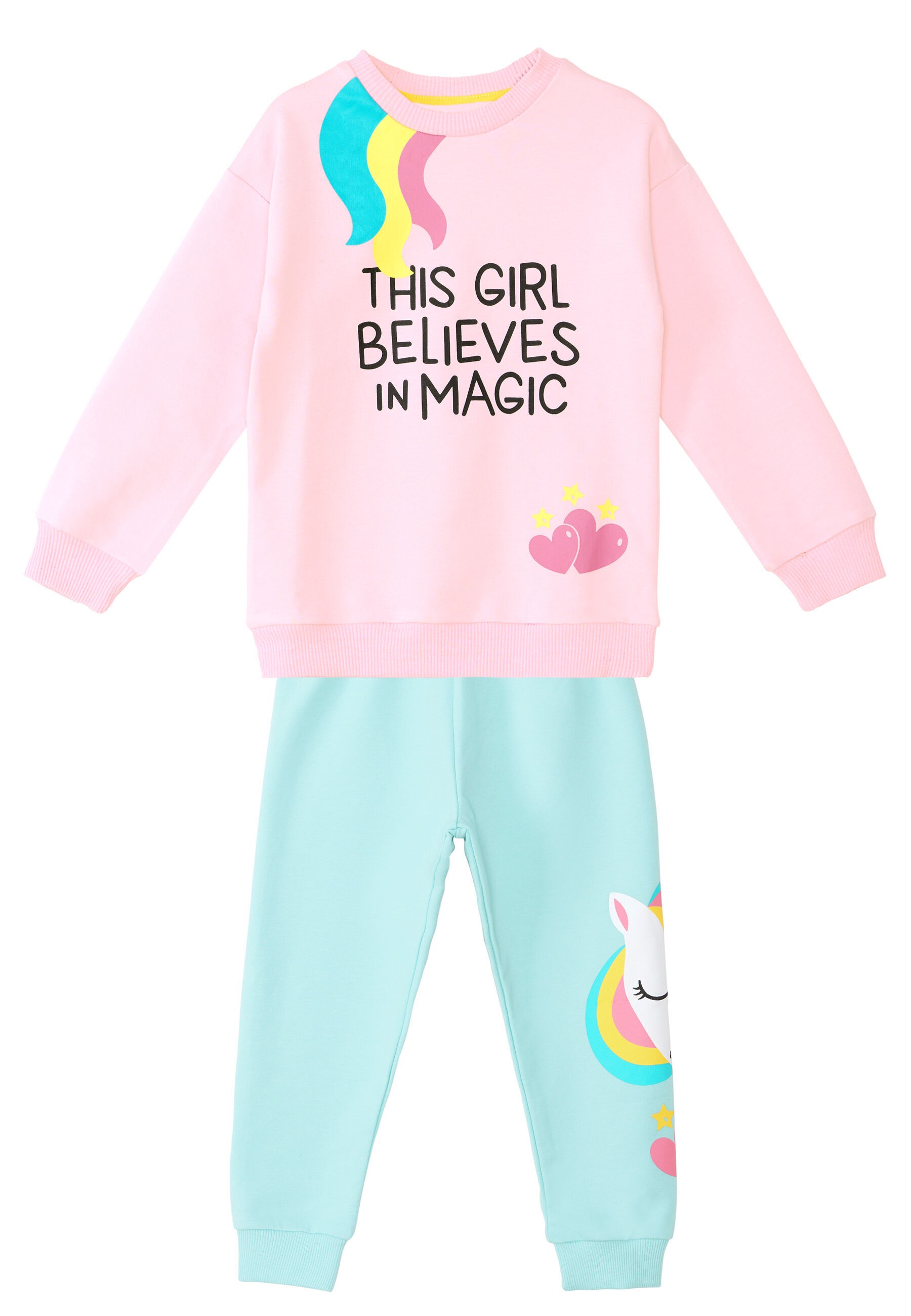 Denokids Hausanzug »Magic Unicorn«, (2 tlg.), mit Einhorn-Motiv