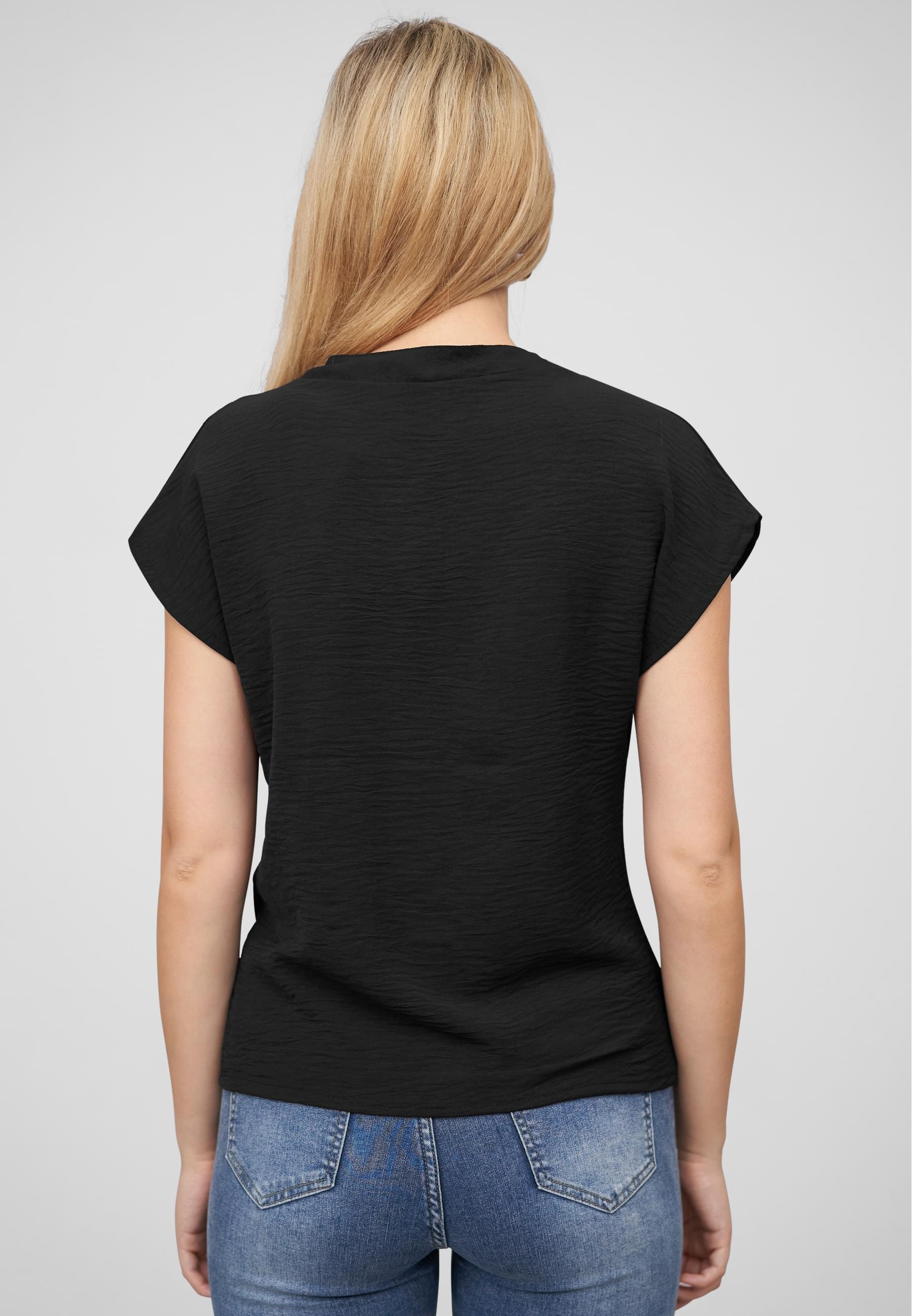 CLOUD 5IVE Klassische Bluse »CLOUD 5IVE Musselin Bluse mit V-Ausschnitt«