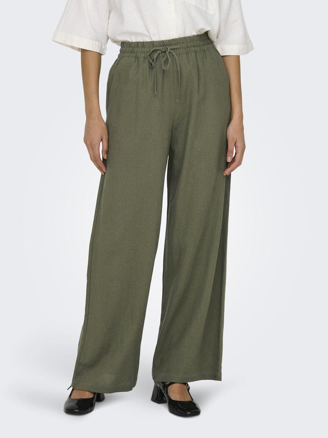 JDY Leinenhose "JDYSAY LINEN HW WIDE PANT WVN NOOS" Sommerhose mit Leinen günstig online kaufen