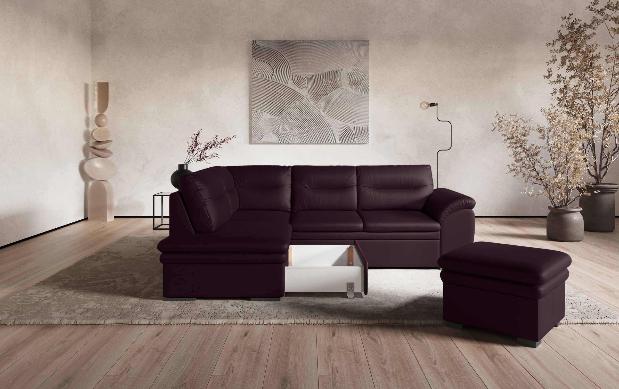 Thumbnail - COTTA Ecksofa "Leandra L-Form" wahlweise mit Bettfunktion & Bettkasten