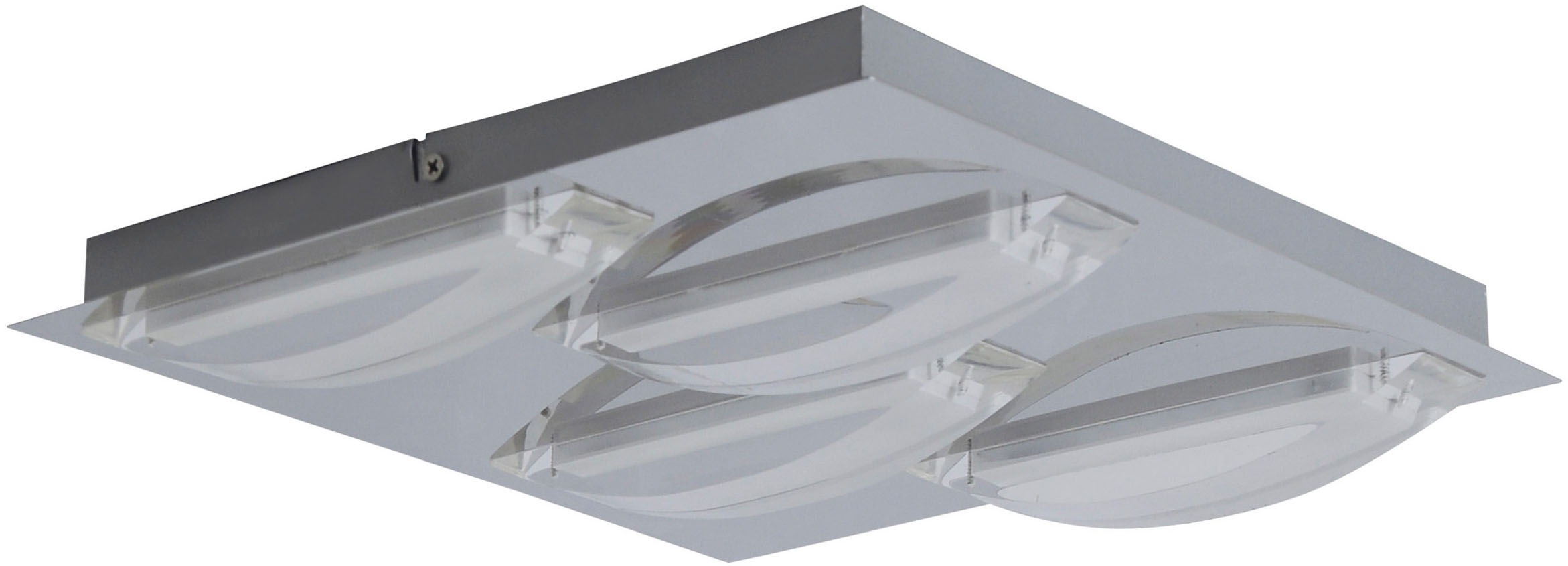 näve LED Deckenleuchte »Chur« LED-Modul 1 Stk. Warmweiß mit geschwungenen Lichtbögen, Chromfarben, Metall, Acryl