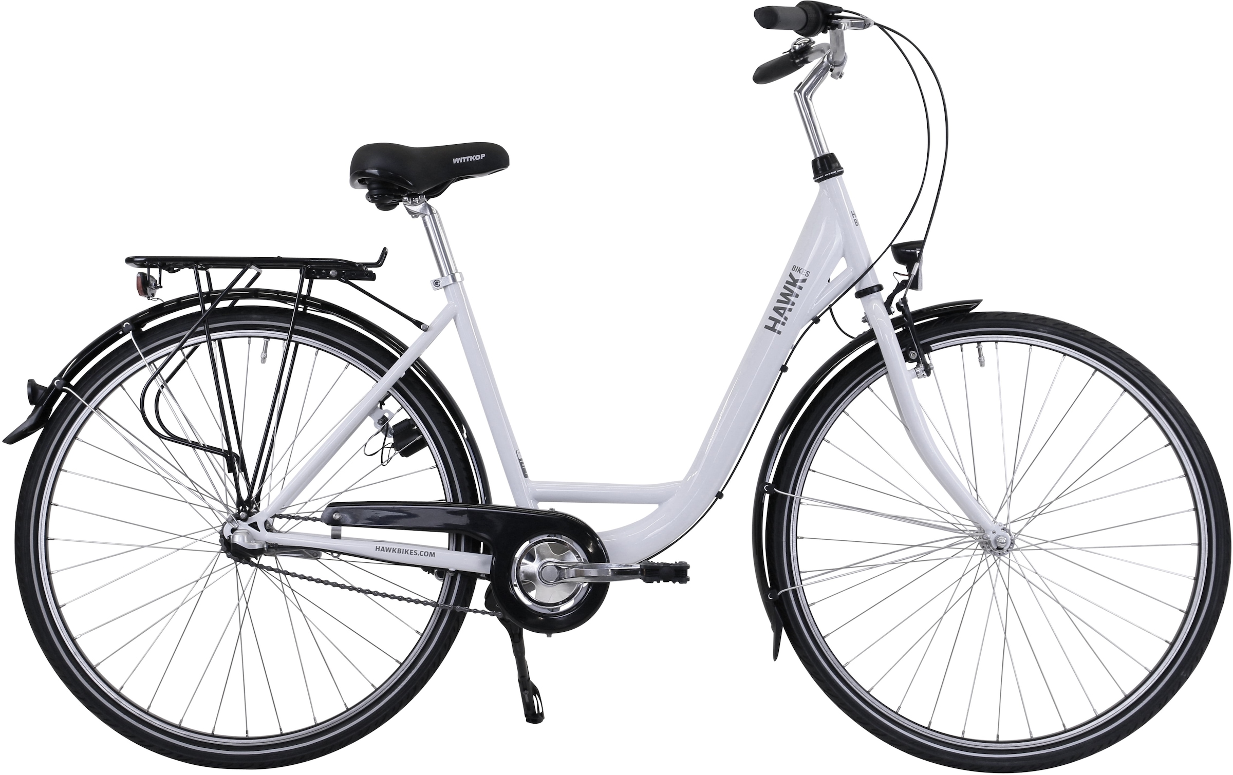 HAWK Bikes Cityrad »City Wave Premium White«, 3 Gang, Shimano, Nexus Schaltwerk, für Damen und Herren