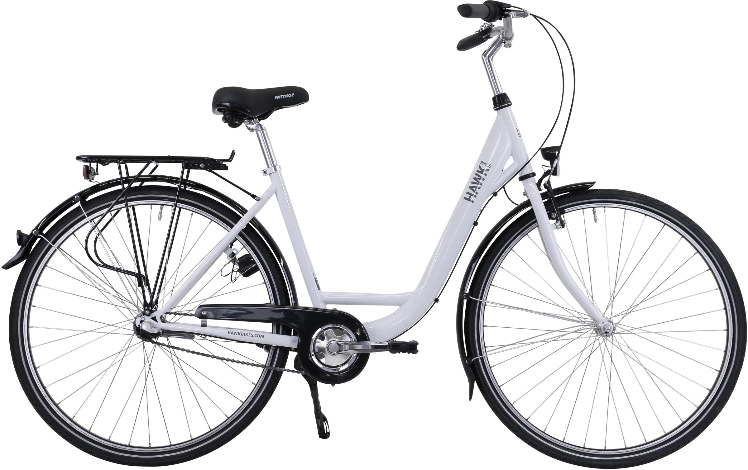 HAWK Bikes Cityrad "City Wave Premium White", 3 Gang, Shimano, Nexus Schaltwerk, für Damen und Herren