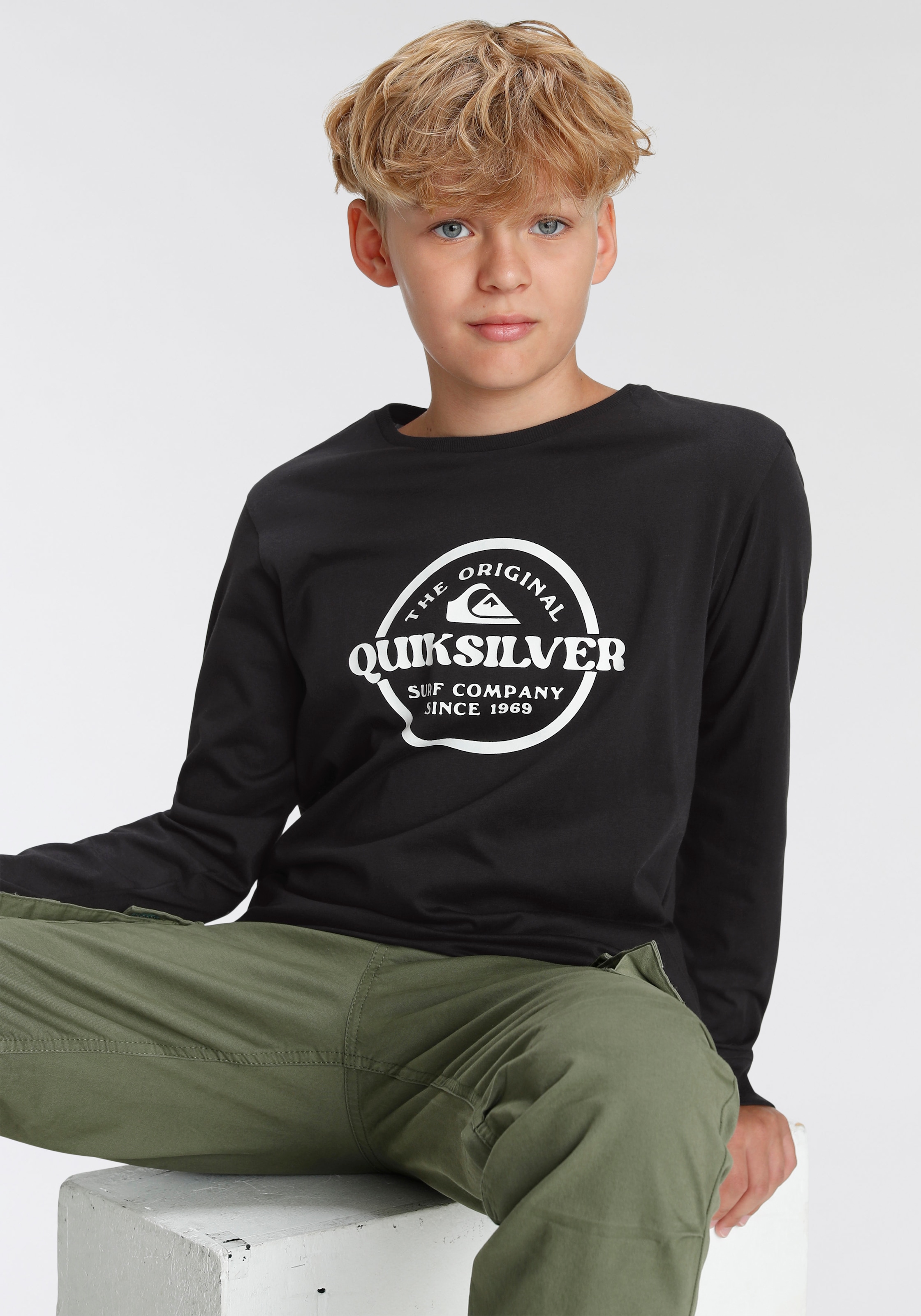 Quiksilver Langarmshirt »Jungen Doppelpack mit Logodruck«, (Packung, 2  tlg.) ▷ für | BAUR