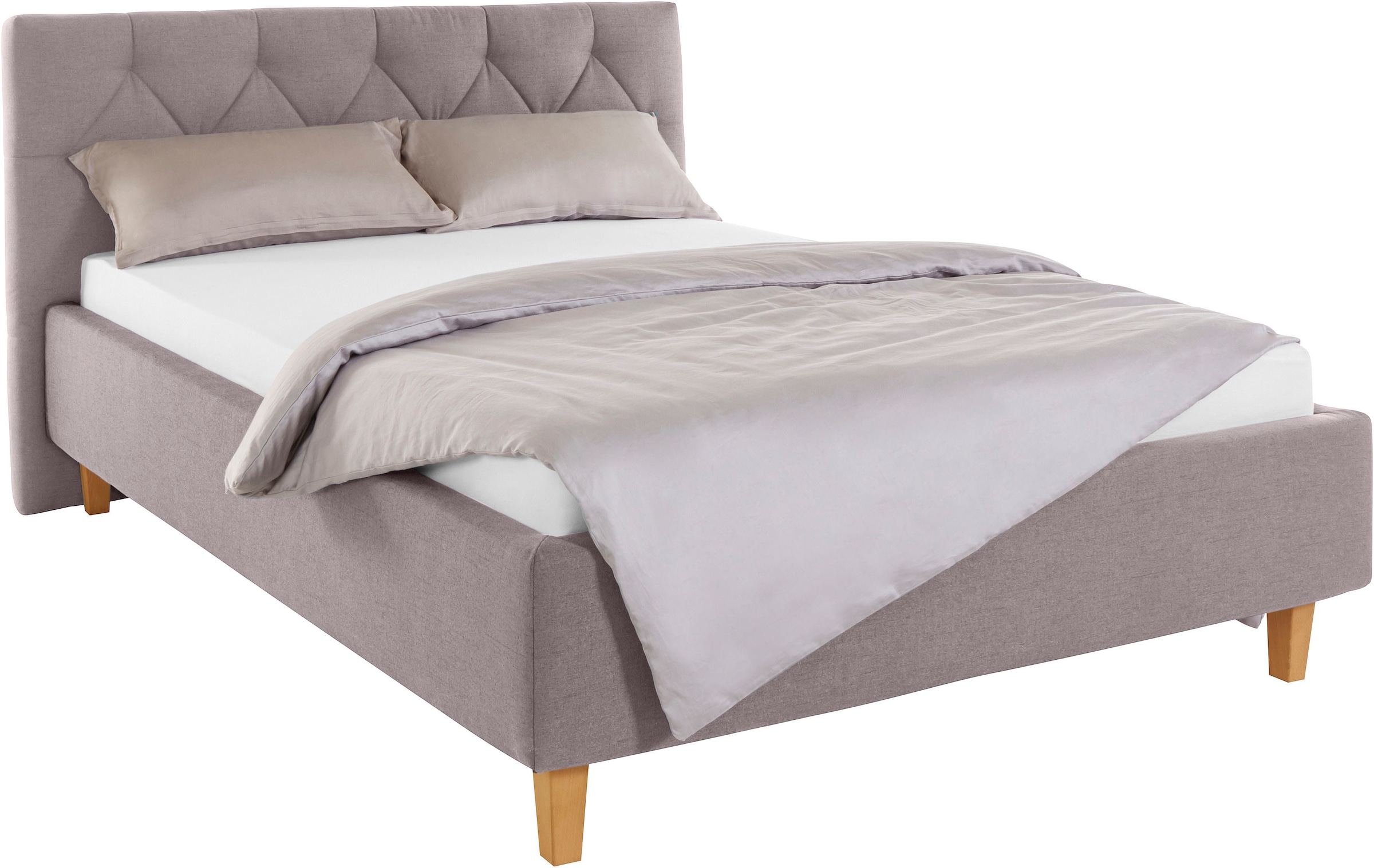 Home affaire Polsterbett "Sunley 100" Kreuzsteppung, Kopfteilhöhe 102 cm, ohne oder mit Matratze/Lattenrost